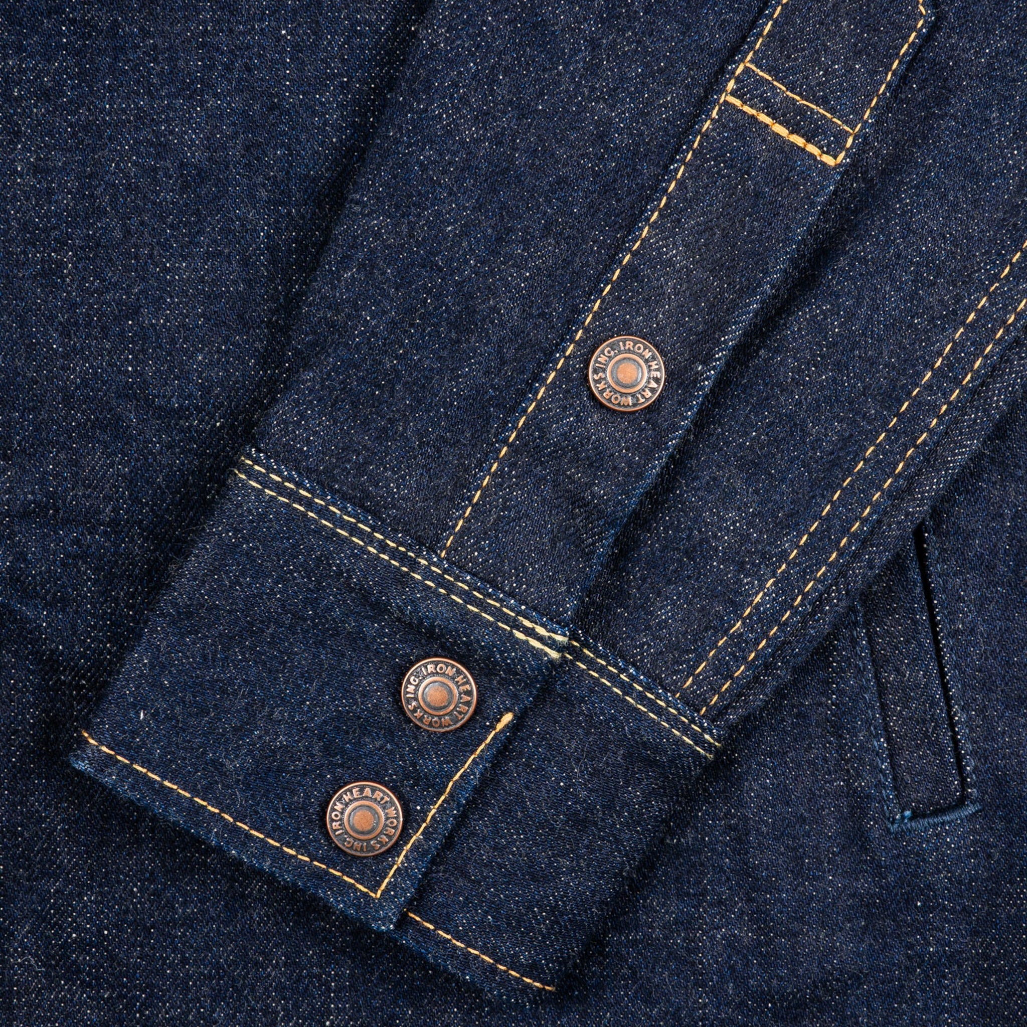 IHSH-292-IND 18oz Vintage Selvedge Denim CPO Shirt - Indigo