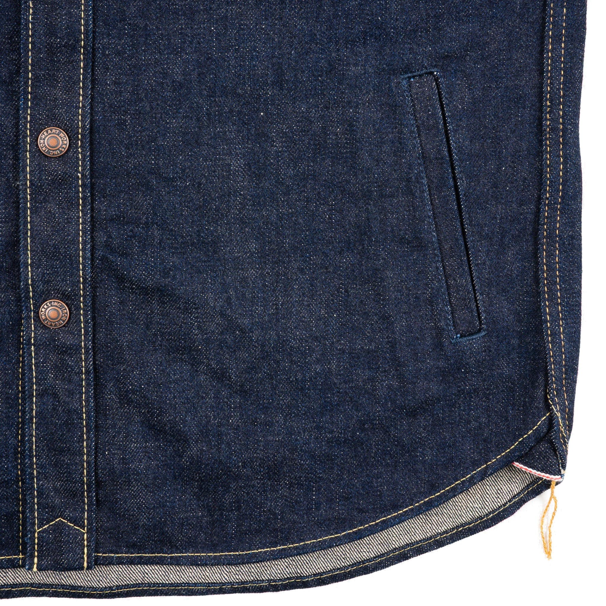 IHSH-292-IND 18oz Vintage Selvedge Denim CPO Shirt - Indigo