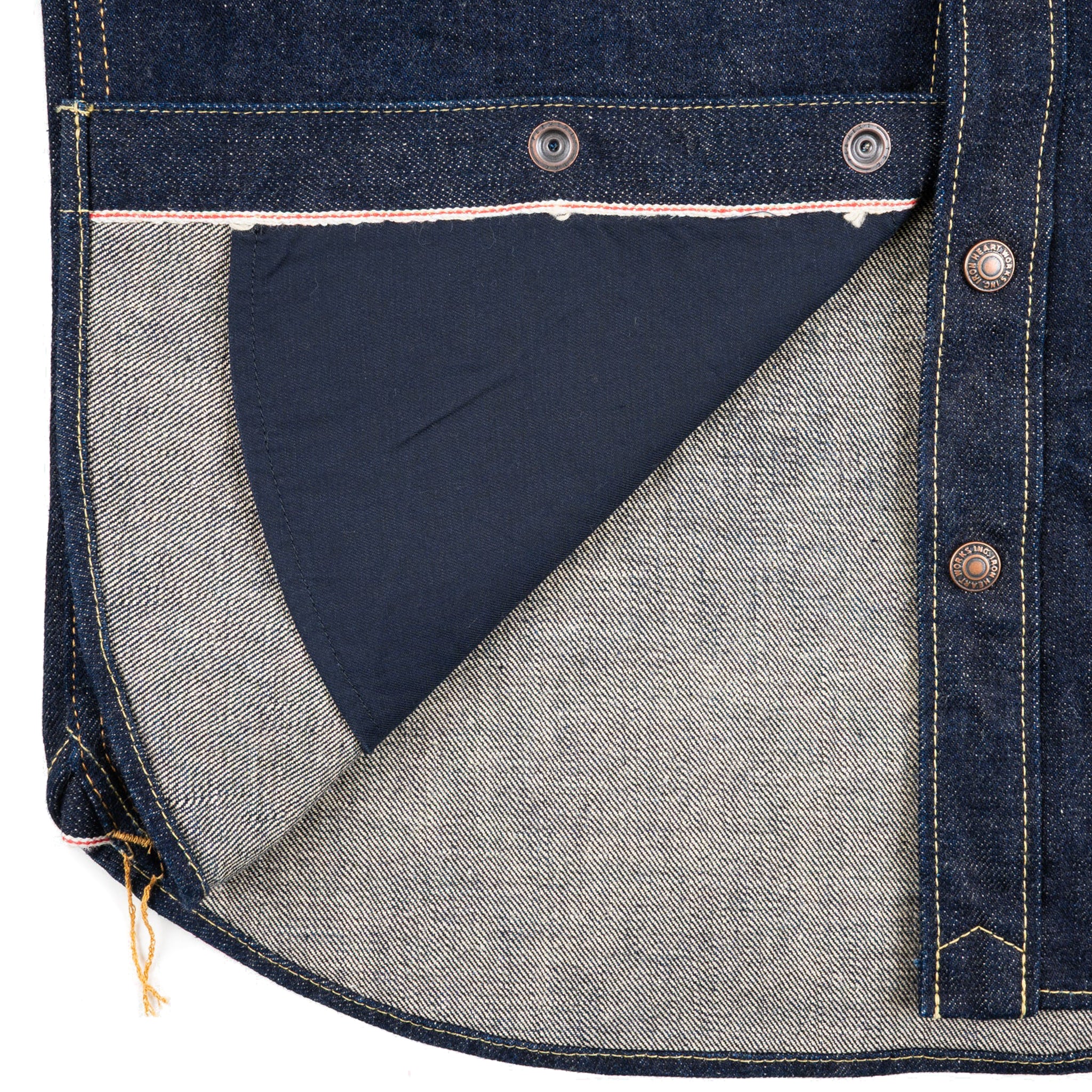 IHSH-292-IND 18oz Vintage Selvedge Denim CPO Shirt - Indigo