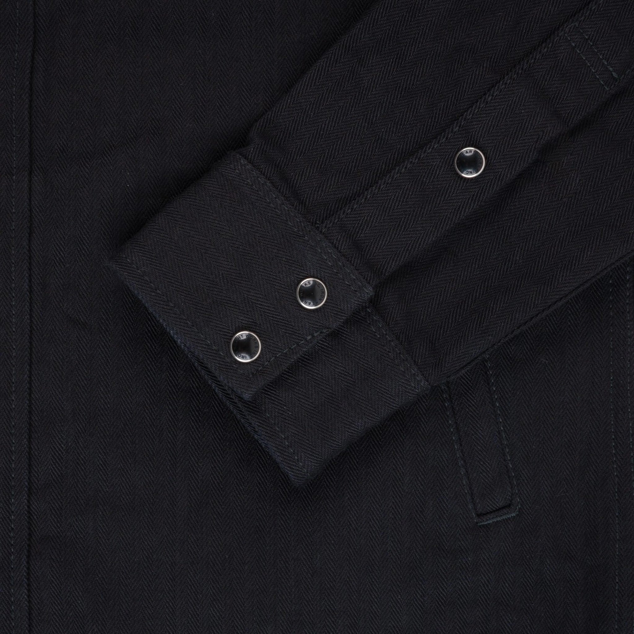 IHSH-410-BLK 14oz Herringbone CPO Western Shirt - Black