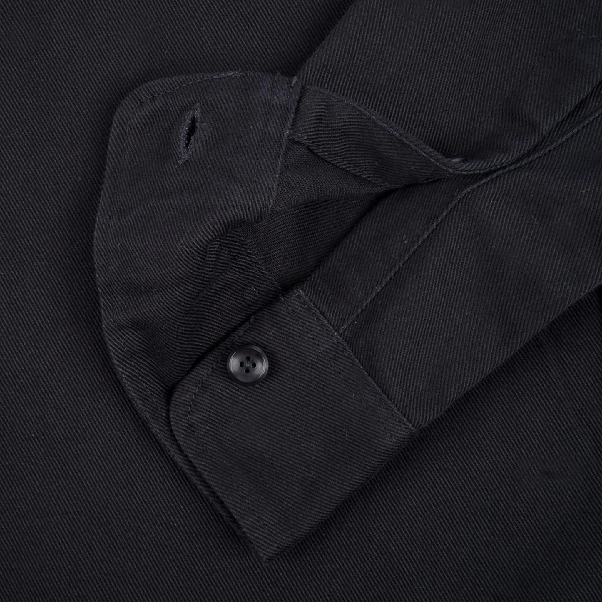 IHSH-414-BLK 9oz Cotton Linen Work Shirt - Black