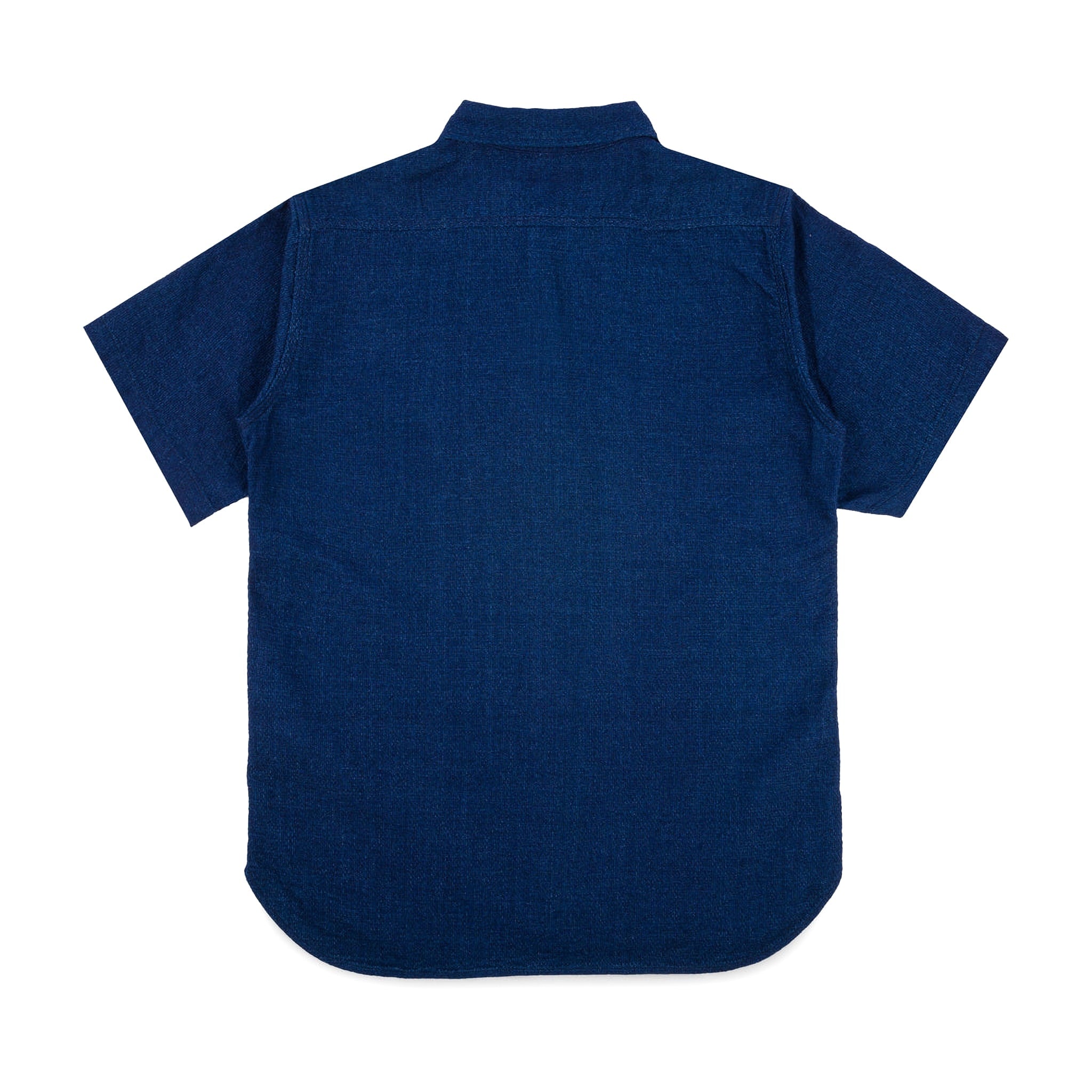 IHSH-417-IND 5oz Double Gauze Short Sleeved Work Shirt - Indigo