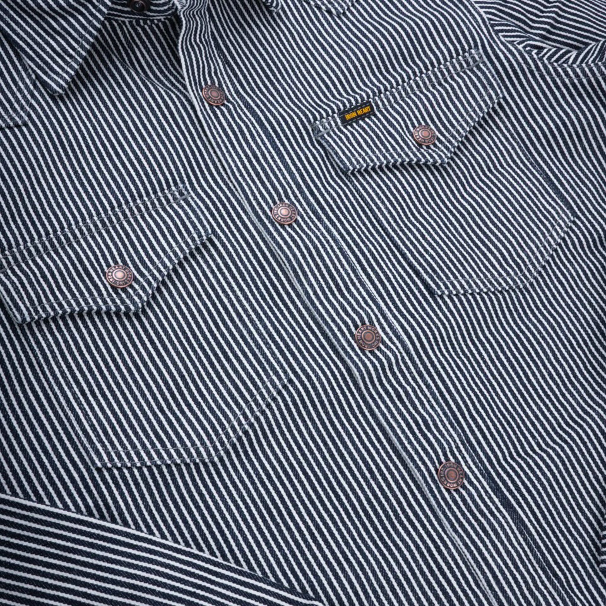 IHSH-421-IND 12oz Hickory Stripe CPO Shirt - Indigo
