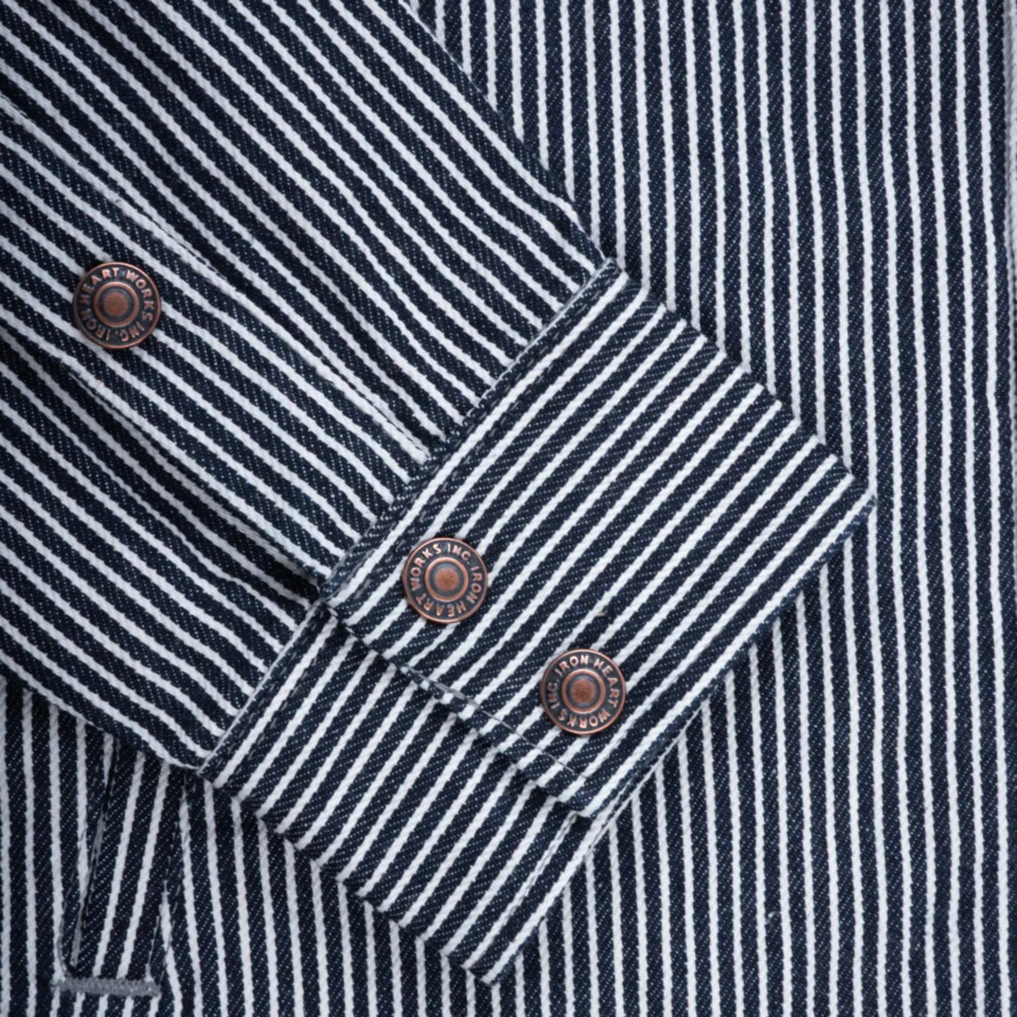 IHSH-421-IND 12oz Hickory Stripe CPO Shirt - Indigo