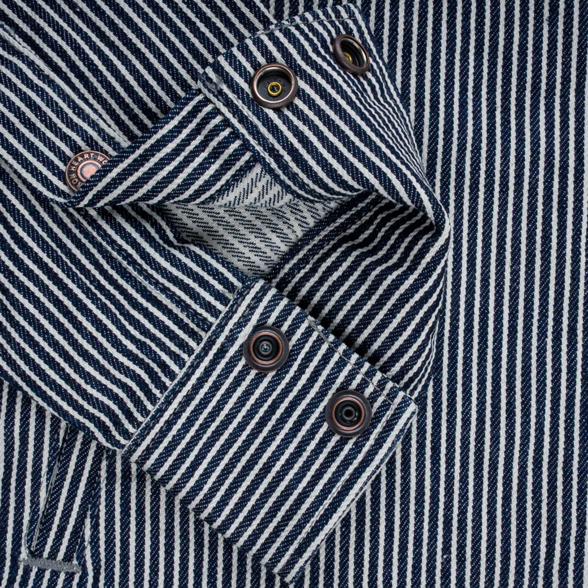 IHSH-421-IND 12oz Hickory Stripe CPO Shirt - Indigo