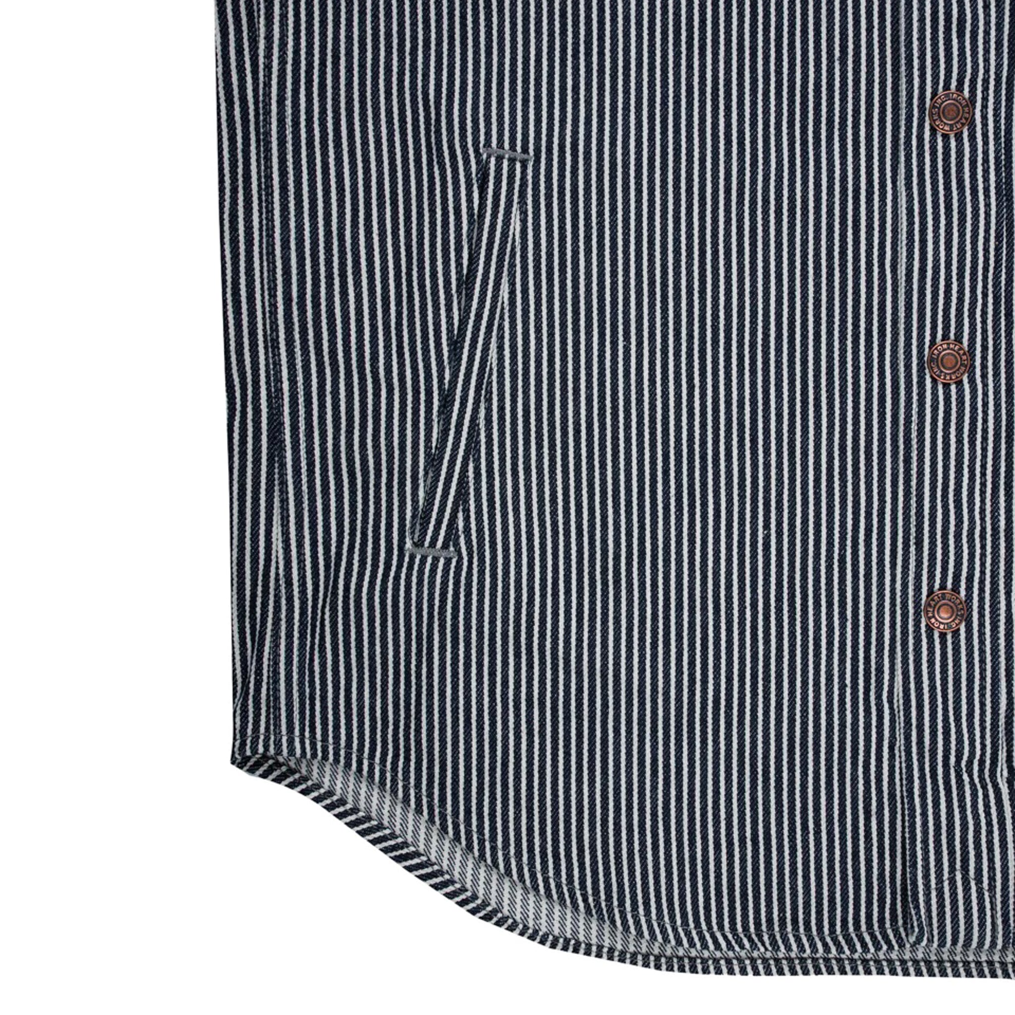 IHSH-421-IND 12oz Hickory Stripe CPO Shirt - Indigo