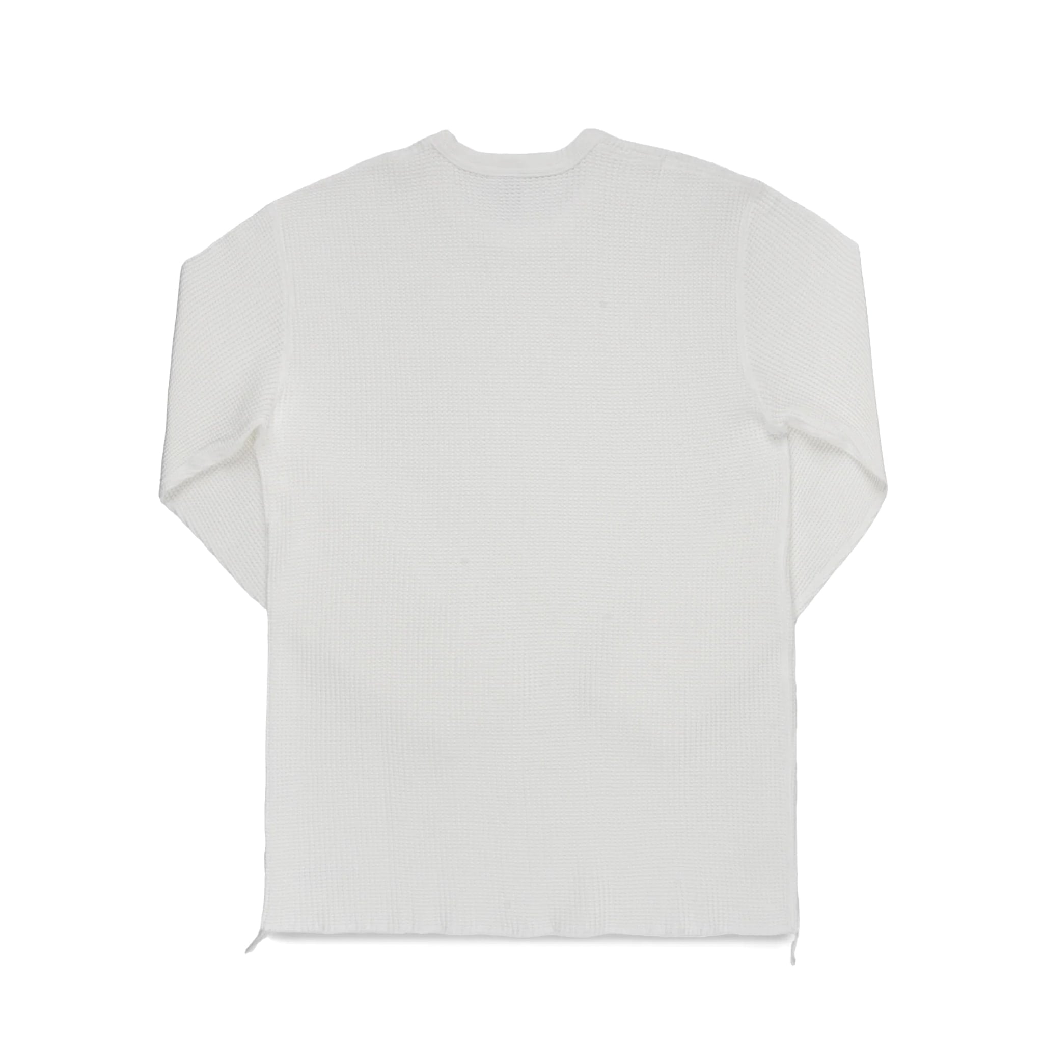 IHTL-1301-WHT Waffle Knit Long Sleeved Crew Neck Thermal Top - White