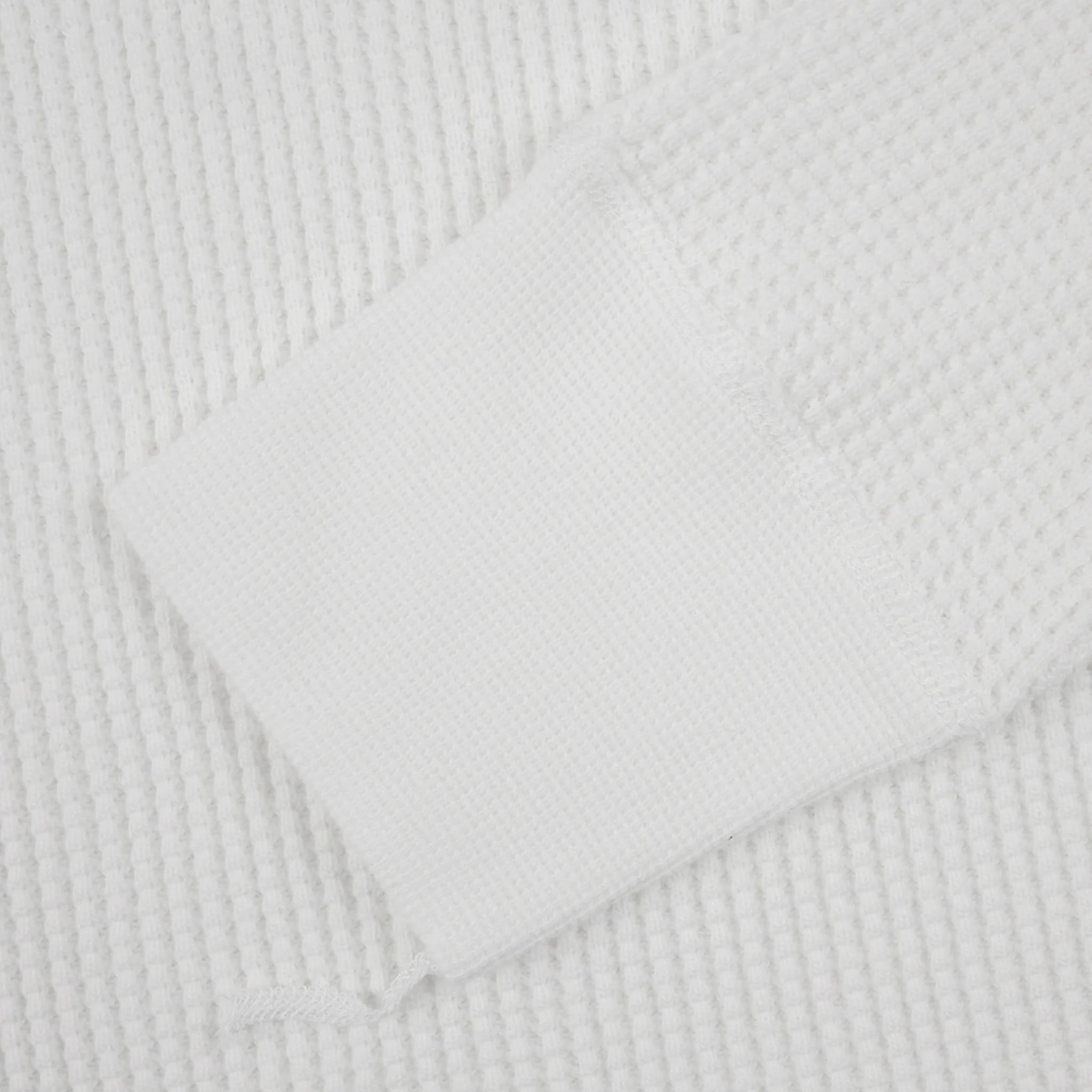 IHTL-1301-WHT Waffle Knit Long Sleeved Crew Neck Thermal Top - White