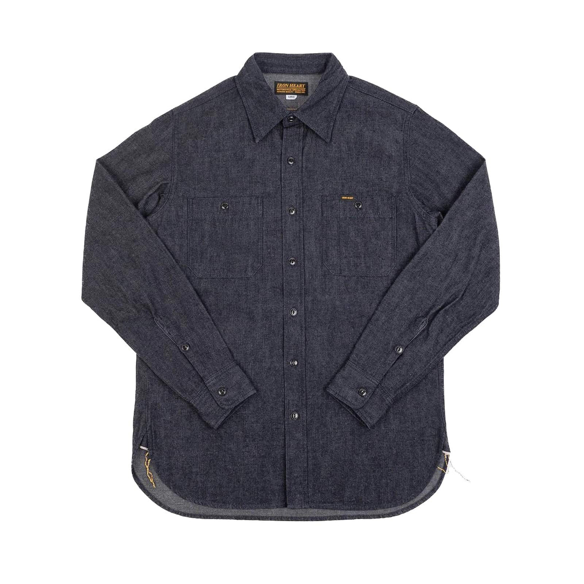 Iron Heart | 10oz Selvedge Denim Work Shirt | Indigo | BlackBlue