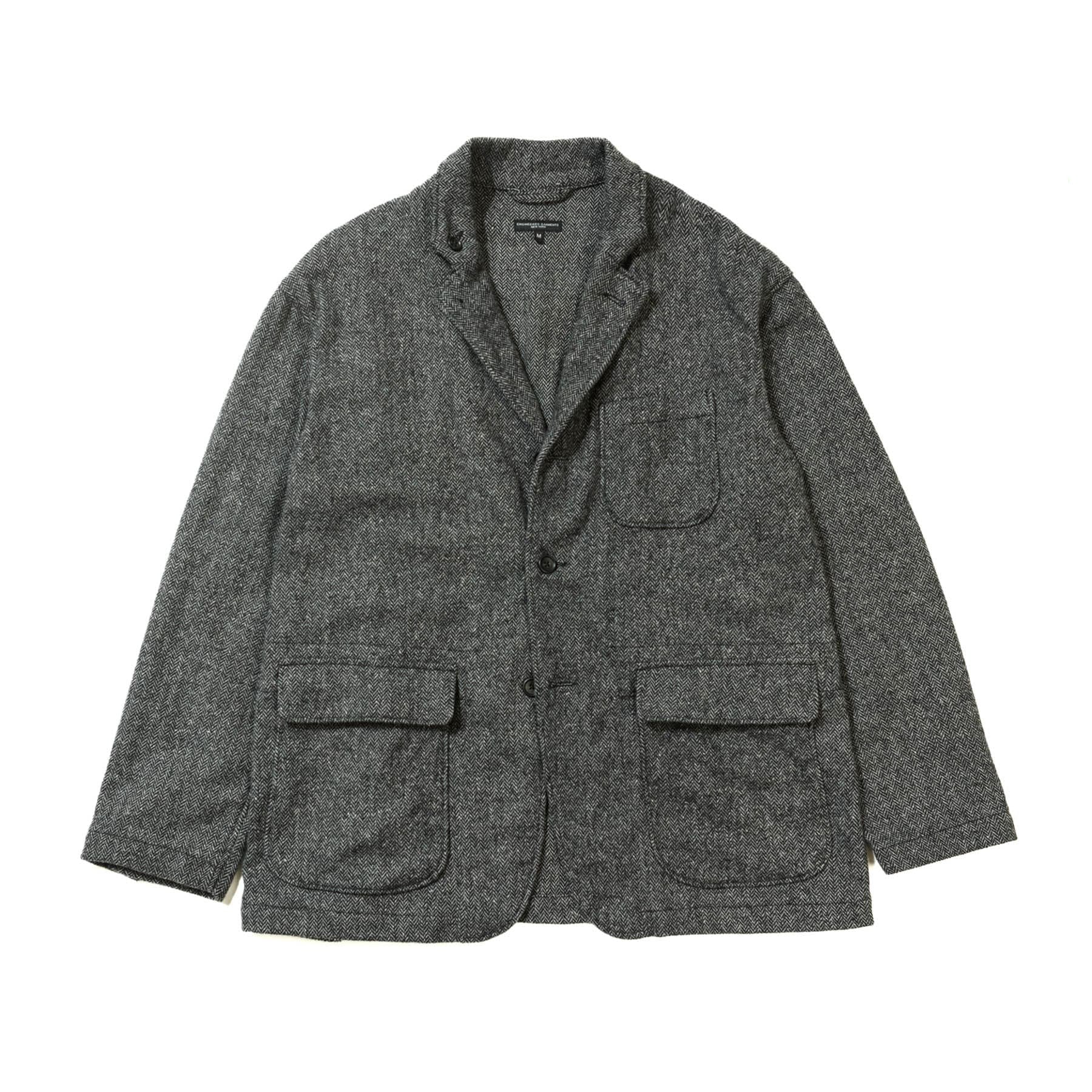 Engineered Garments Loiter Jacket Grey Poly Wool Herringbone 