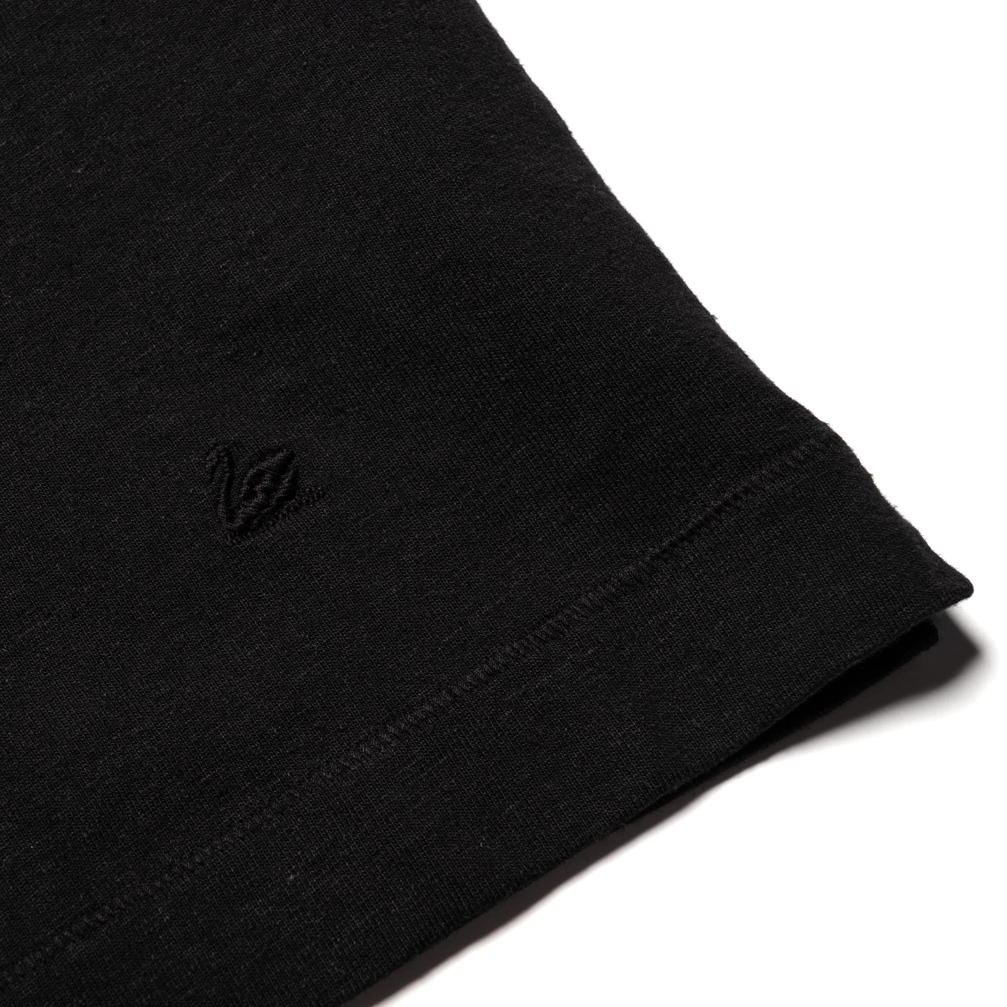 GIZAZIP01.99.4 Sturdy Boxy Fit Giza Cotton-Hemp Zip T-Shirt Black