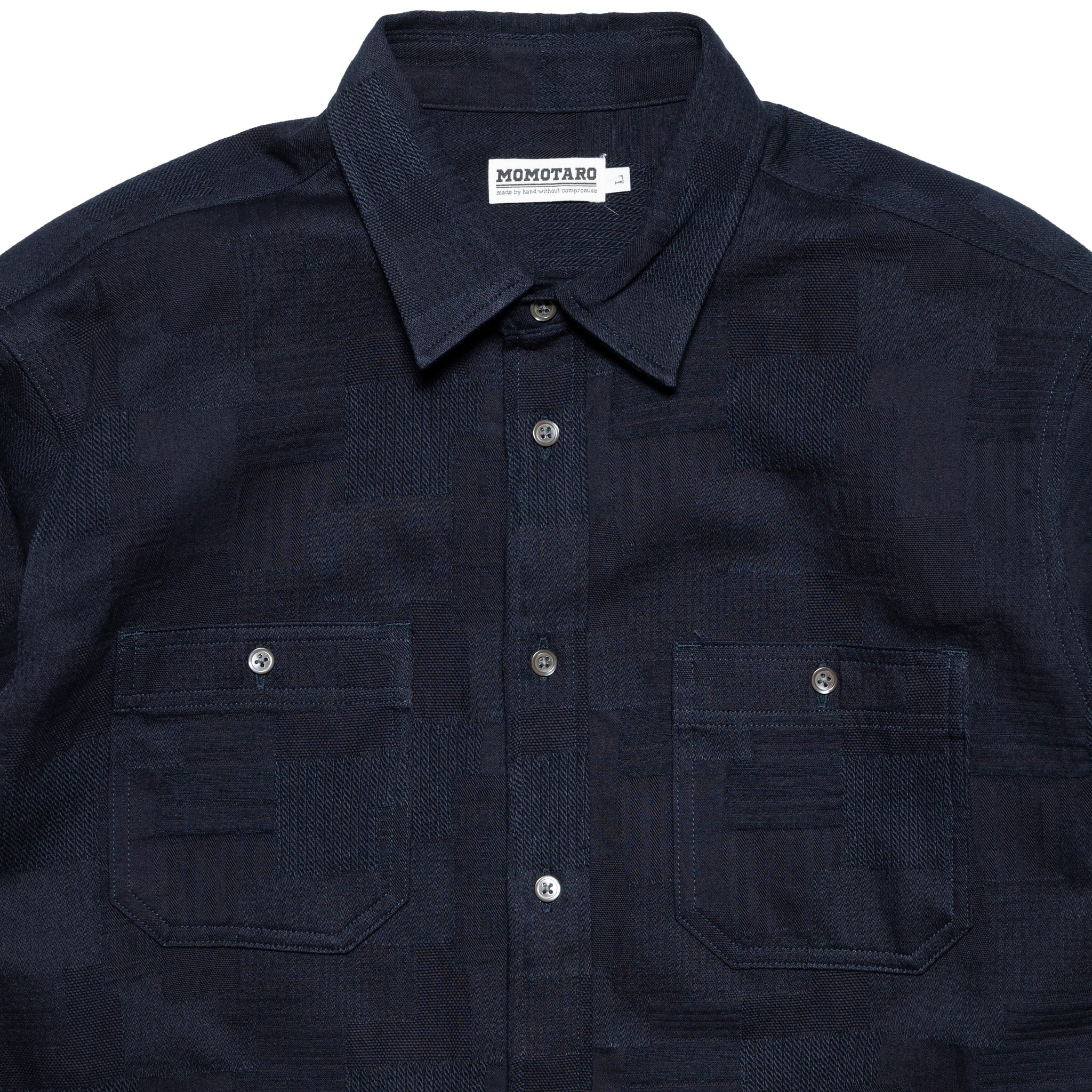 MXLS1026 Work Shirt Jacquard Indigo Patchwork