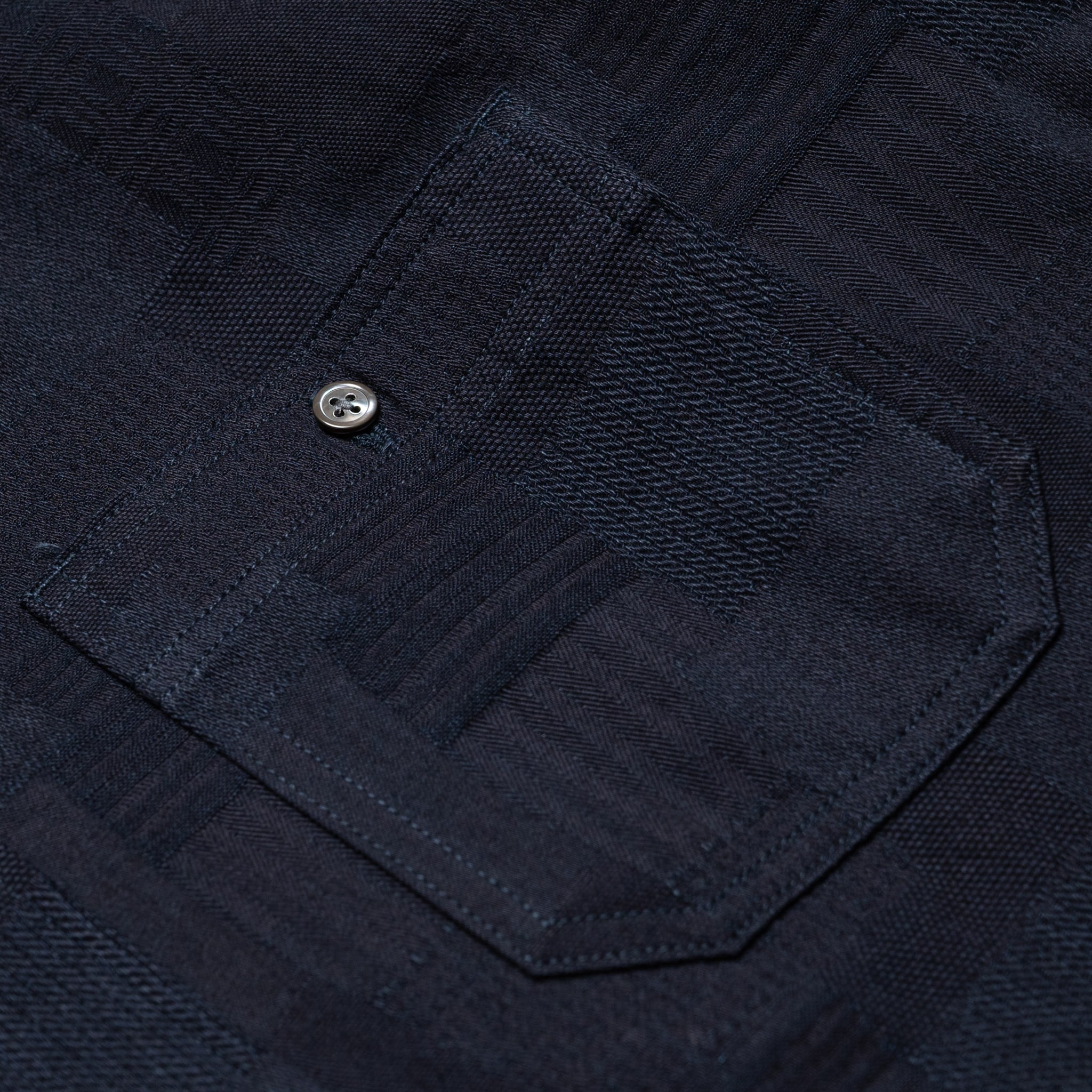 MXLS1026 Work Shirt Jacquard Indigo Patchwork