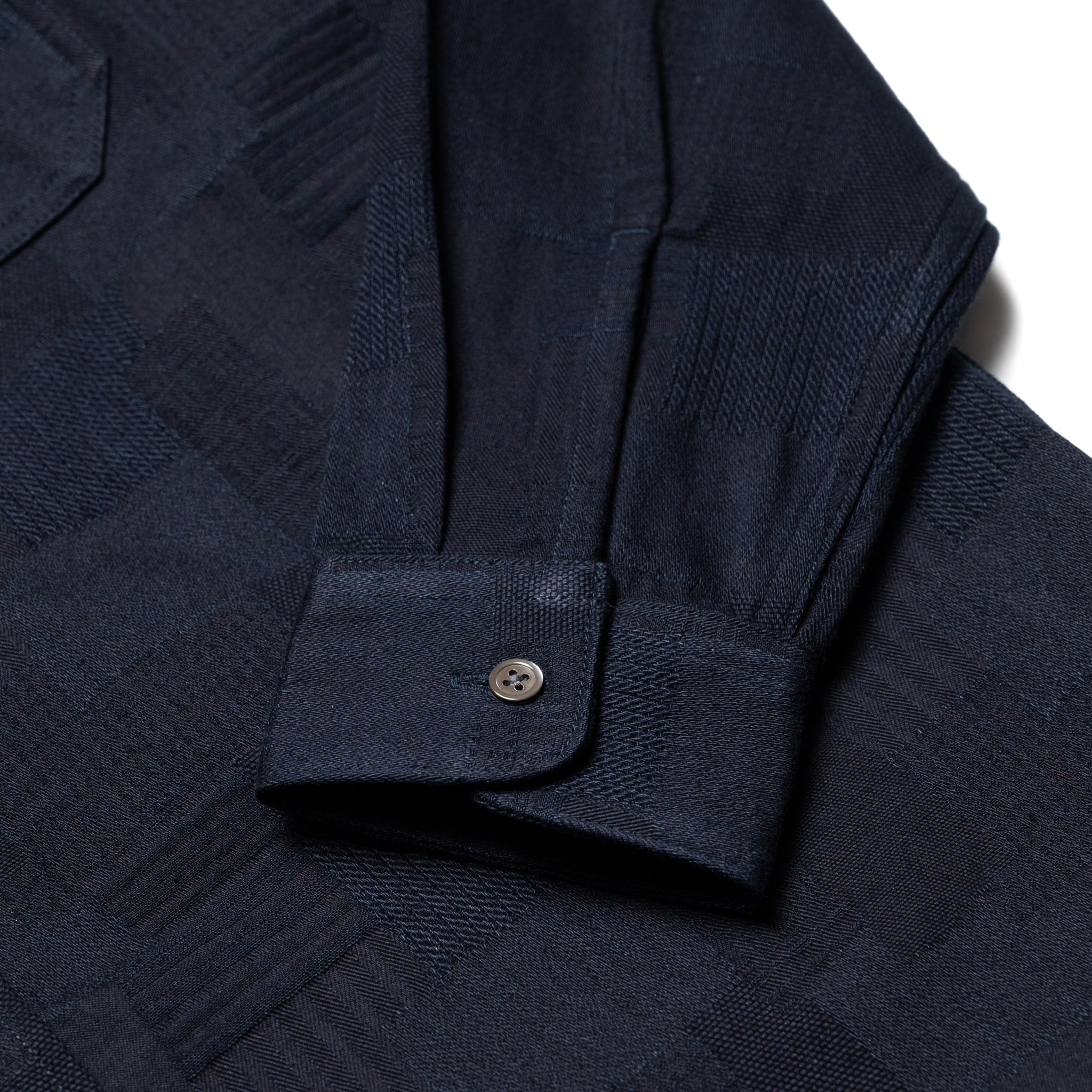 MXLS1026 Work Shirt Jacquard Indigo Patchwork
