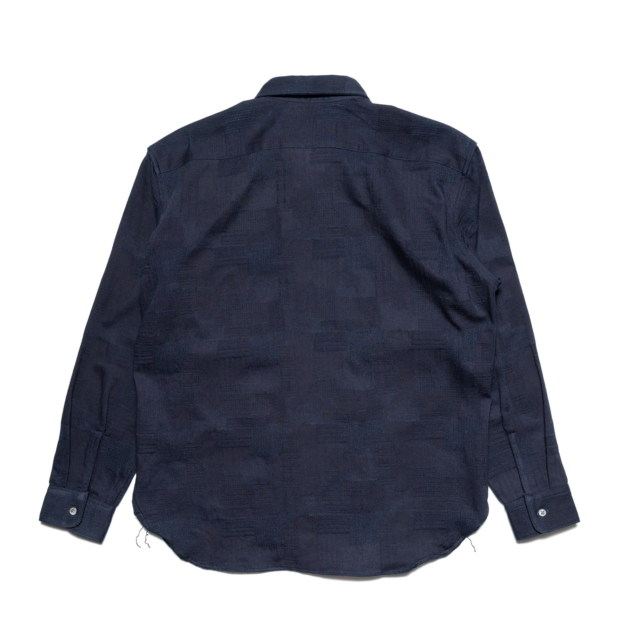 MXLS1026 Work Shirt Jacquard Indigo Patchwork