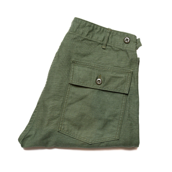 orSlow US Army Fatigue Pants (Slim Fit) Green Folded