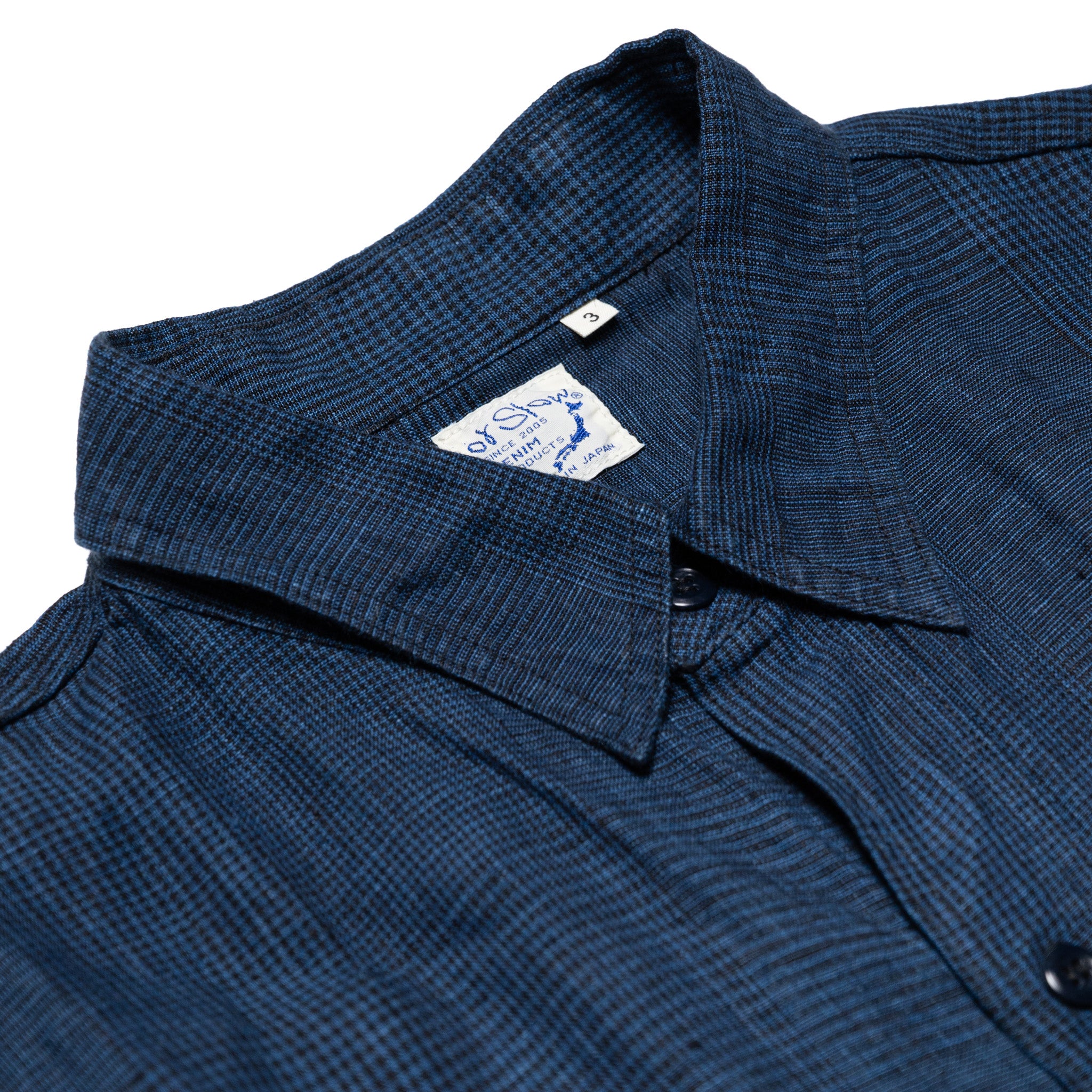 Indigo Linen Work Shirt - Indigo Check