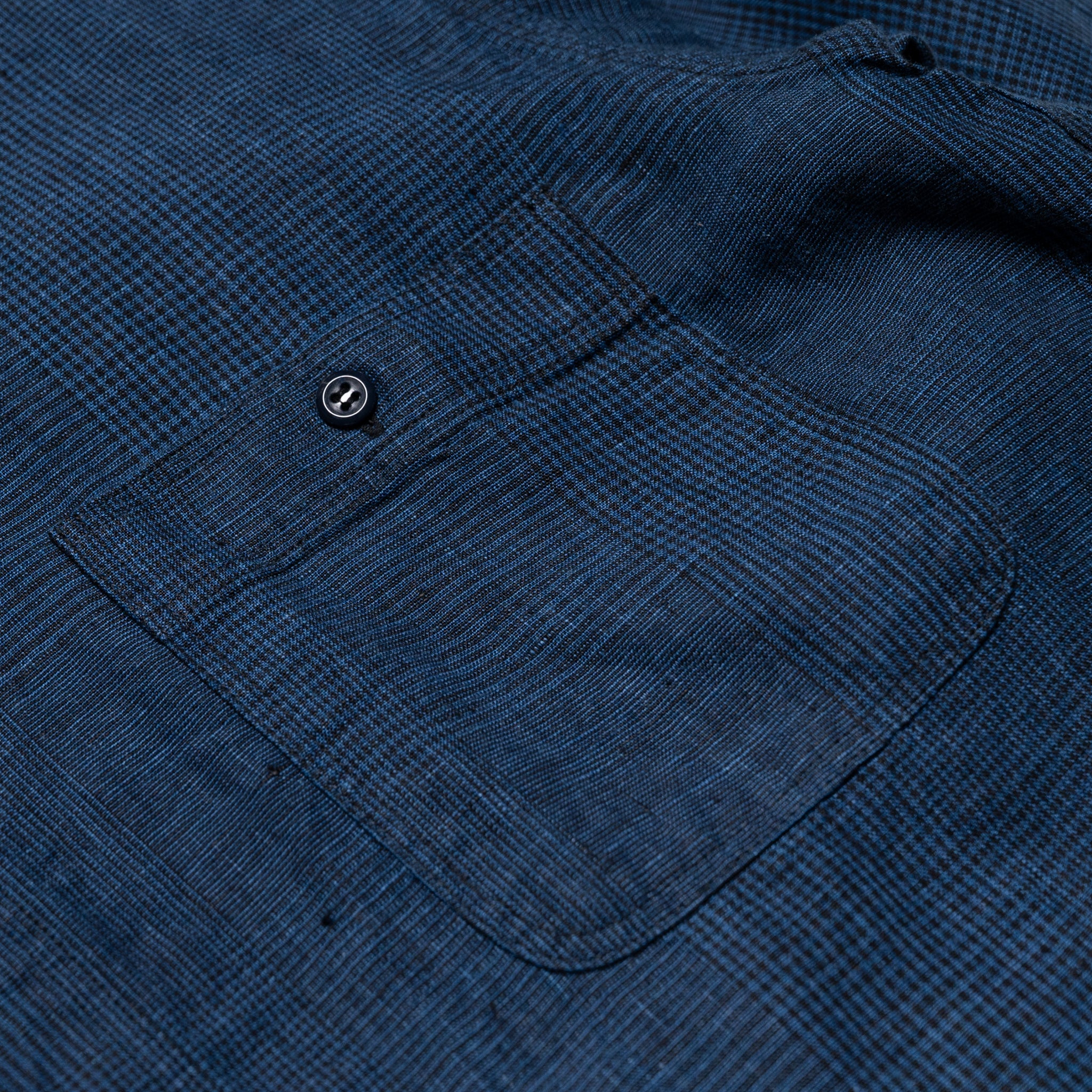 Indigo Linen Work Shirt - Indigo Check