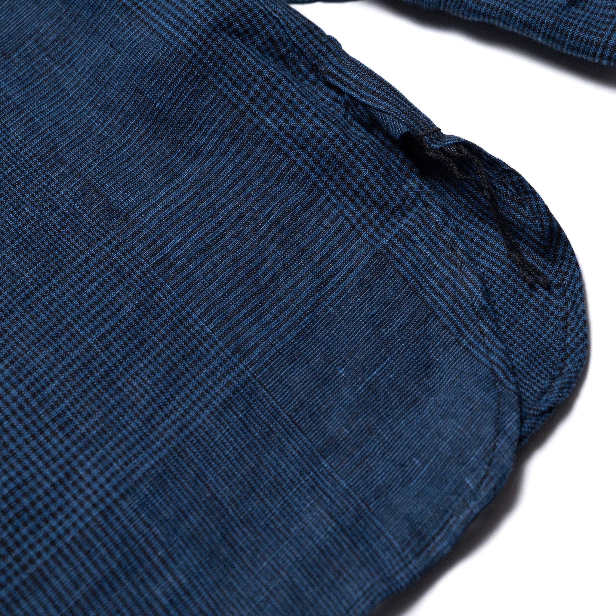 Indigo Linen Work Shirt - Indigo Check