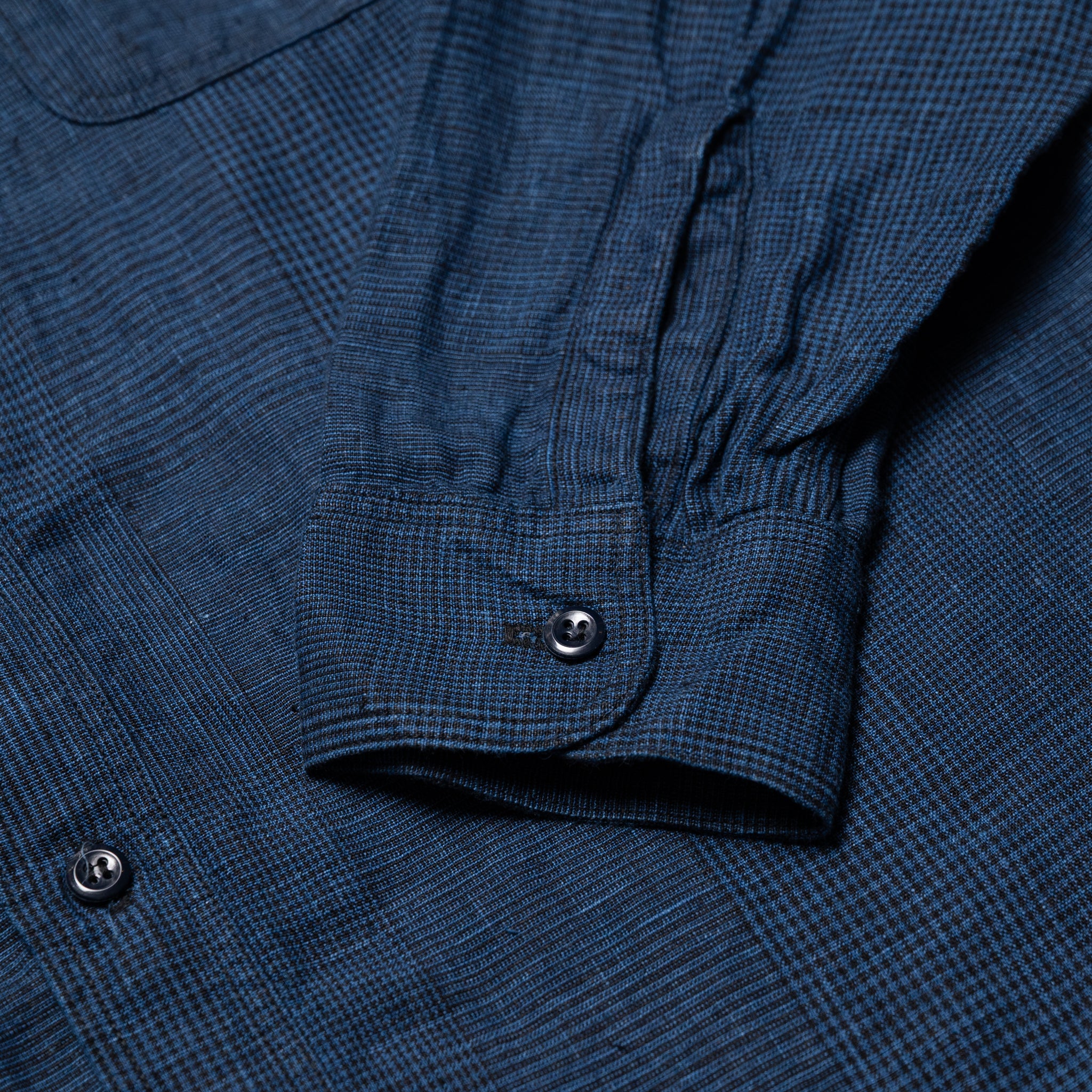 Indigo Linen Work Shirt - Indigo Check