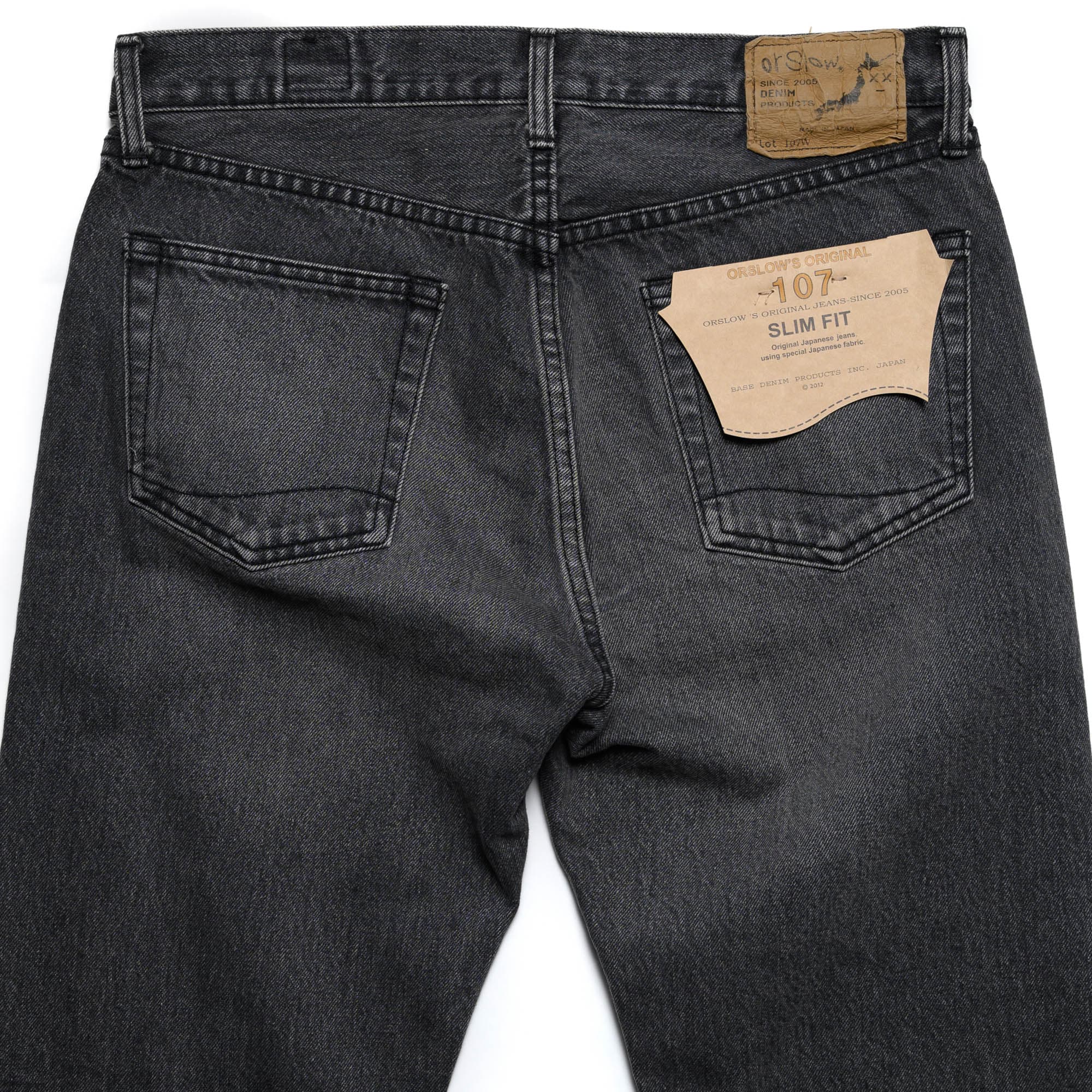 orslow 107 Ivy Fit Black Stone Top Block Detail Rear