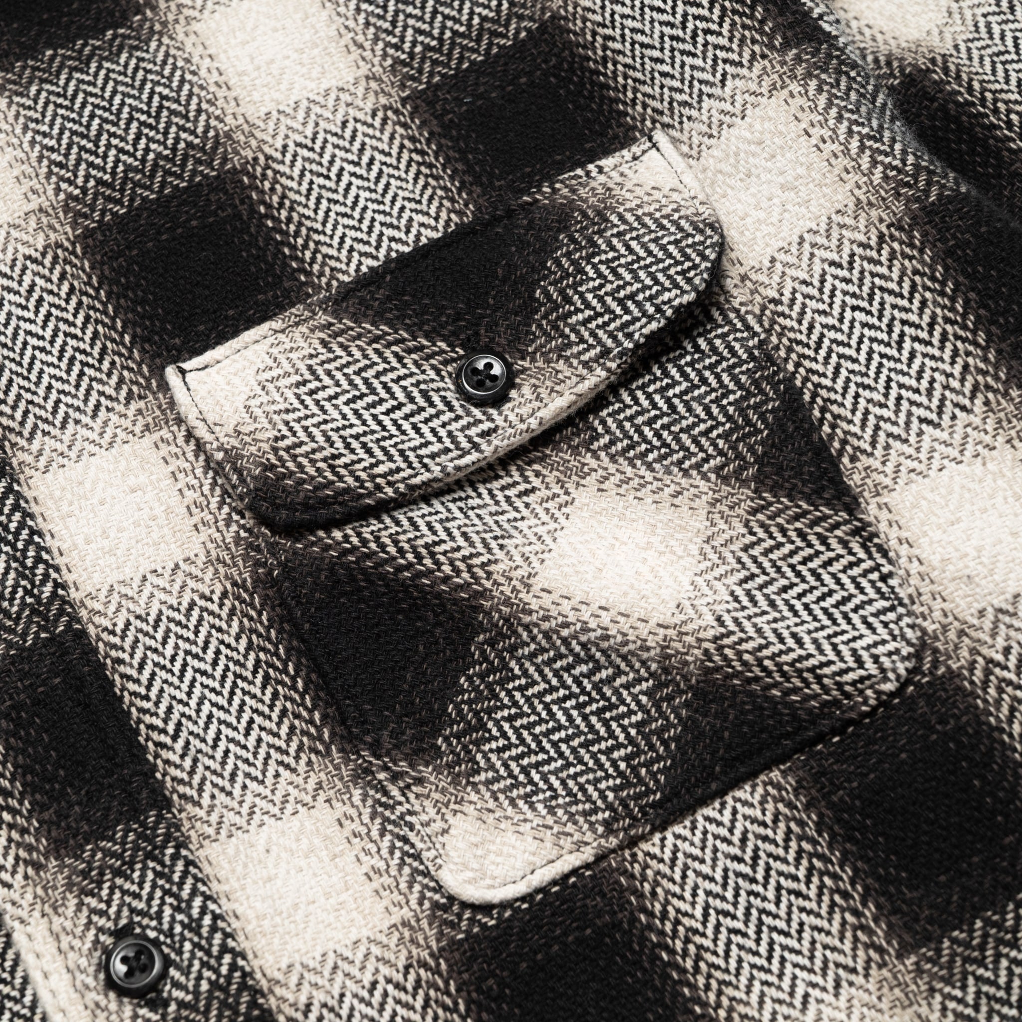 OC Relax Fit Heavyweight Flannel Shirt - Black Check