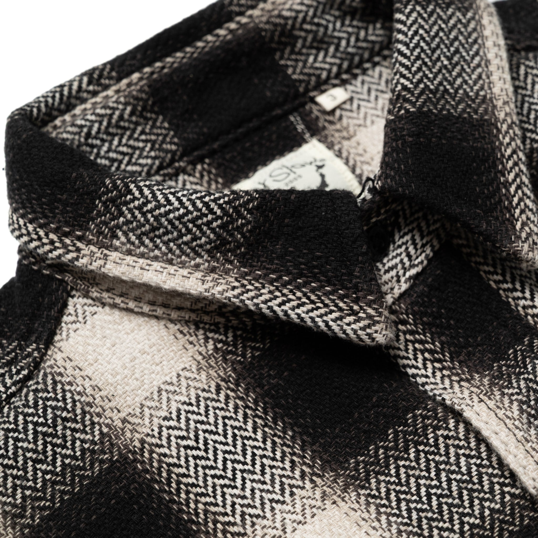 OC Relax Fit Heavyweight Flannel Shirt - Black Check