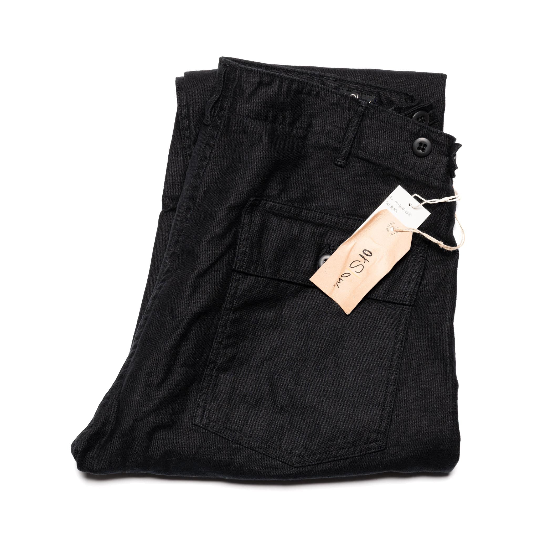 orSlow 01-5032-J61 Slim Fit Fatigue Pants Black | BlackBlue