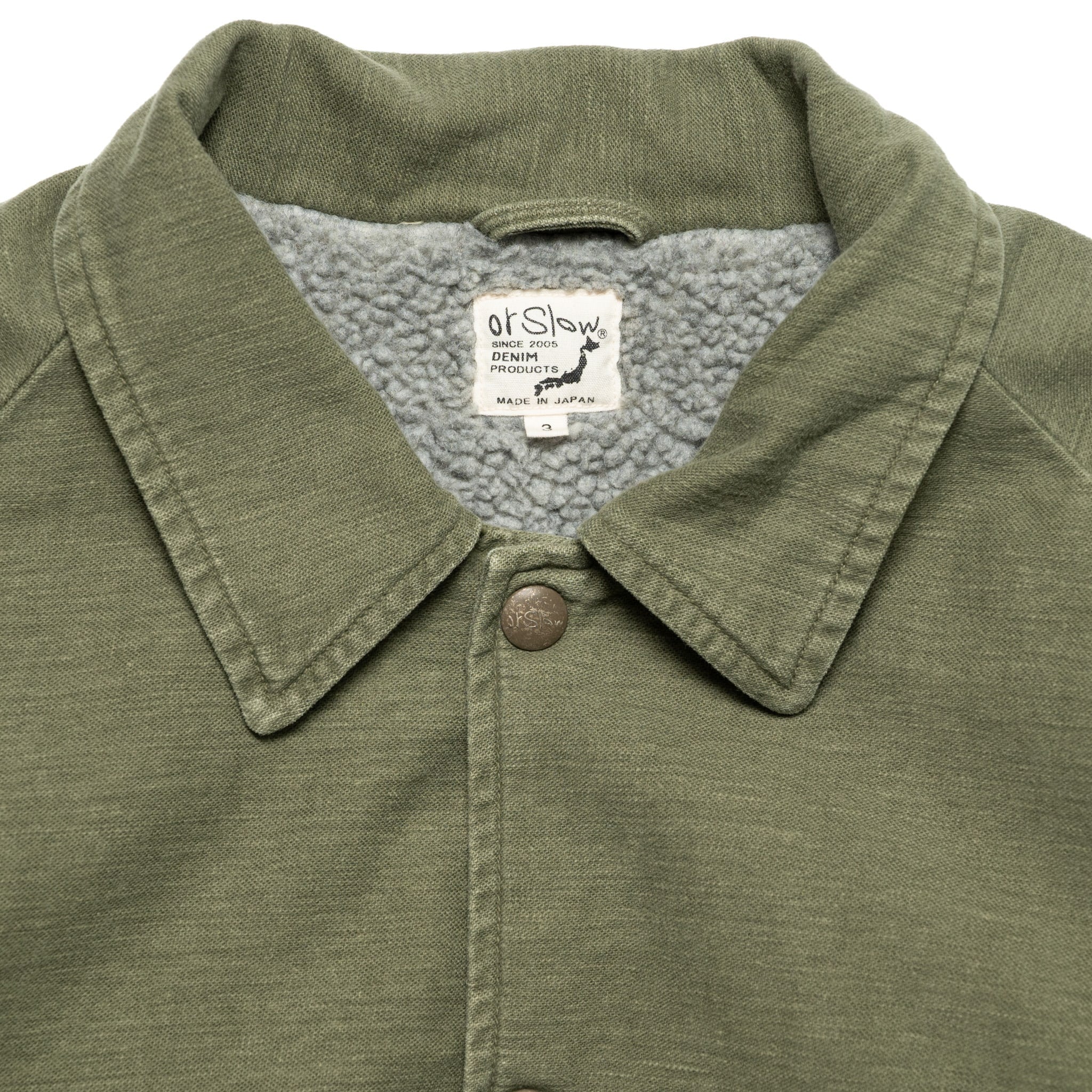 Vintage Washed Coach Jacket With Fleece Lining - Dark Olive