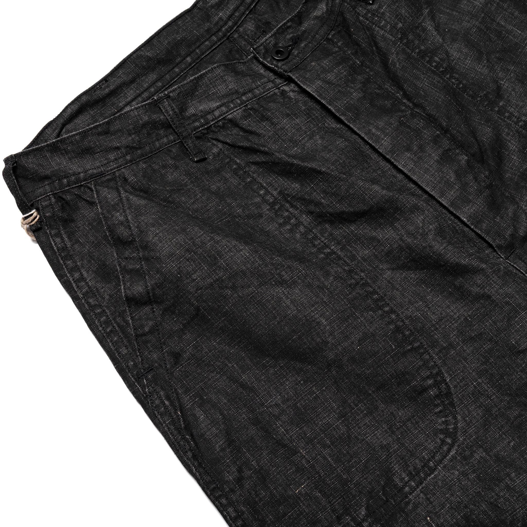 WWII 40's U.S. Navy Sumi Coated Linen Utility Trousers - Black