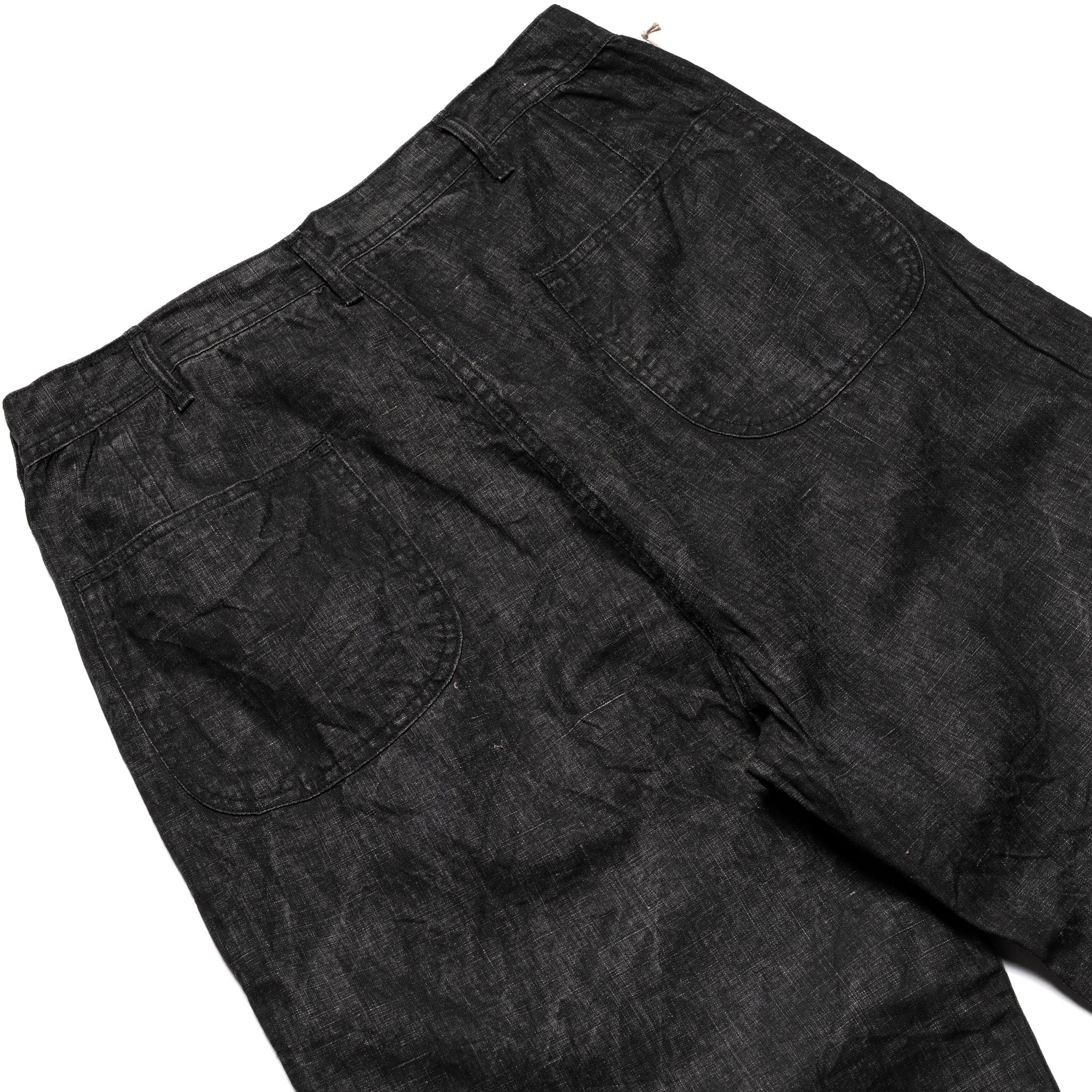 WWII 40's U.S. Navy Sumi Coated Linen Utility Trousers - Black