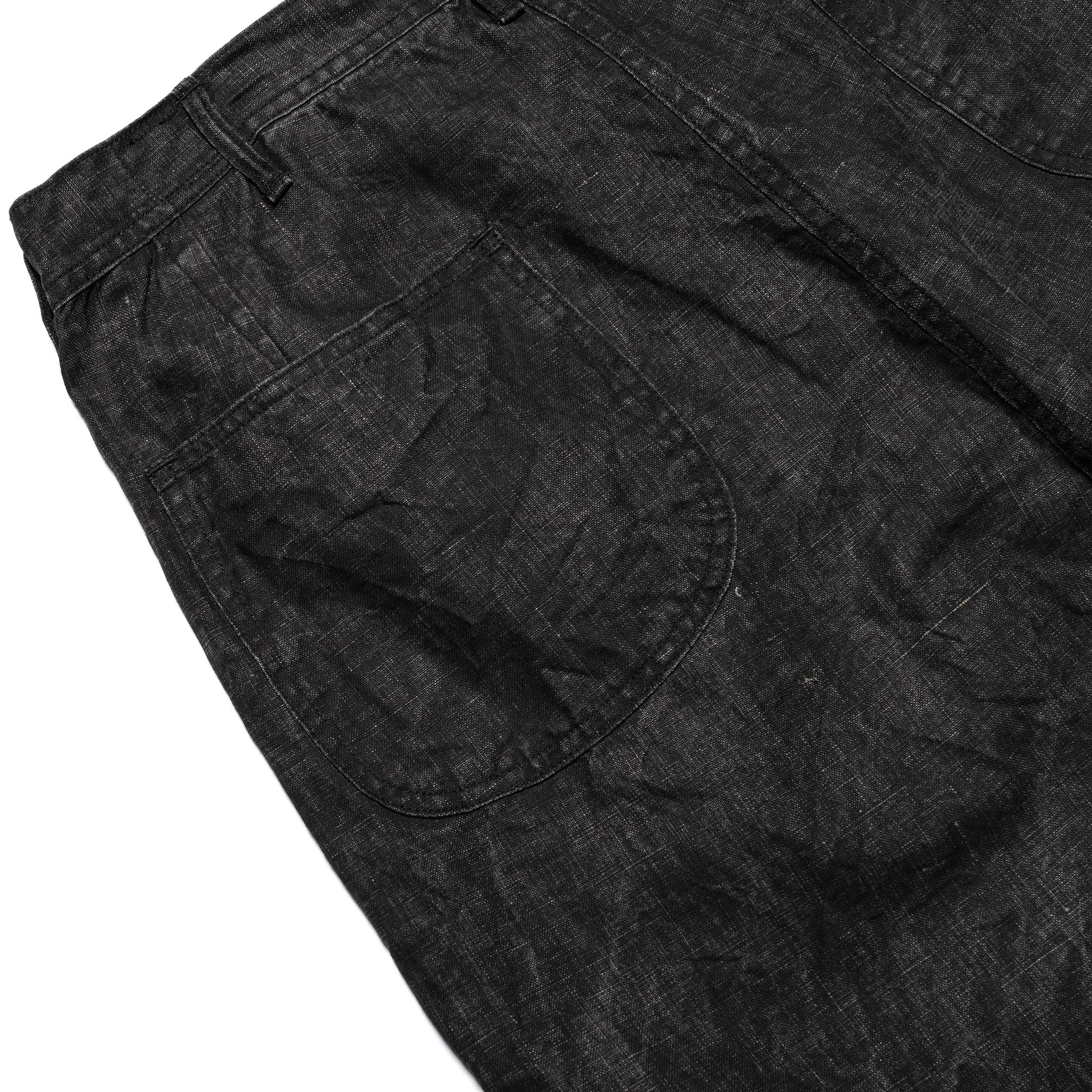 WWII 40's U.S. Navy Sumi Coated Linen Utility Trousers - Black
