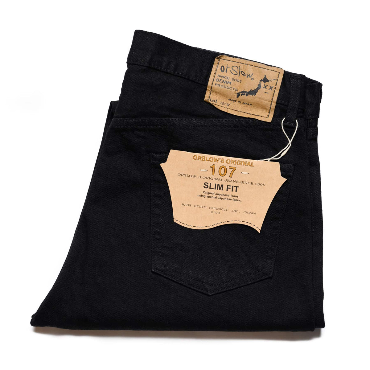 orSlow 107 Ivy Fit Black Denim | BlackBlue