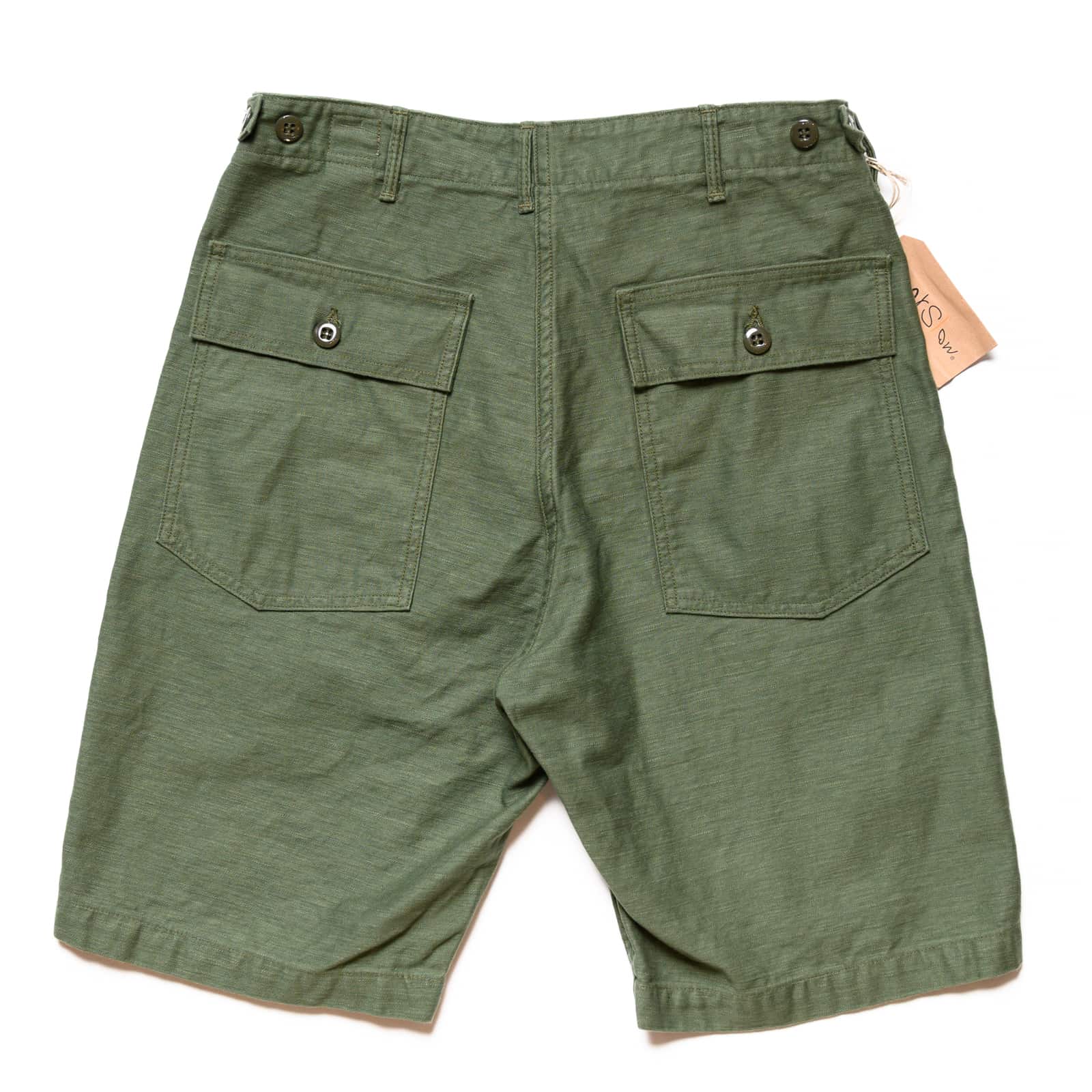 orSlow US ArmyFatigue Short Green Rear Pockets