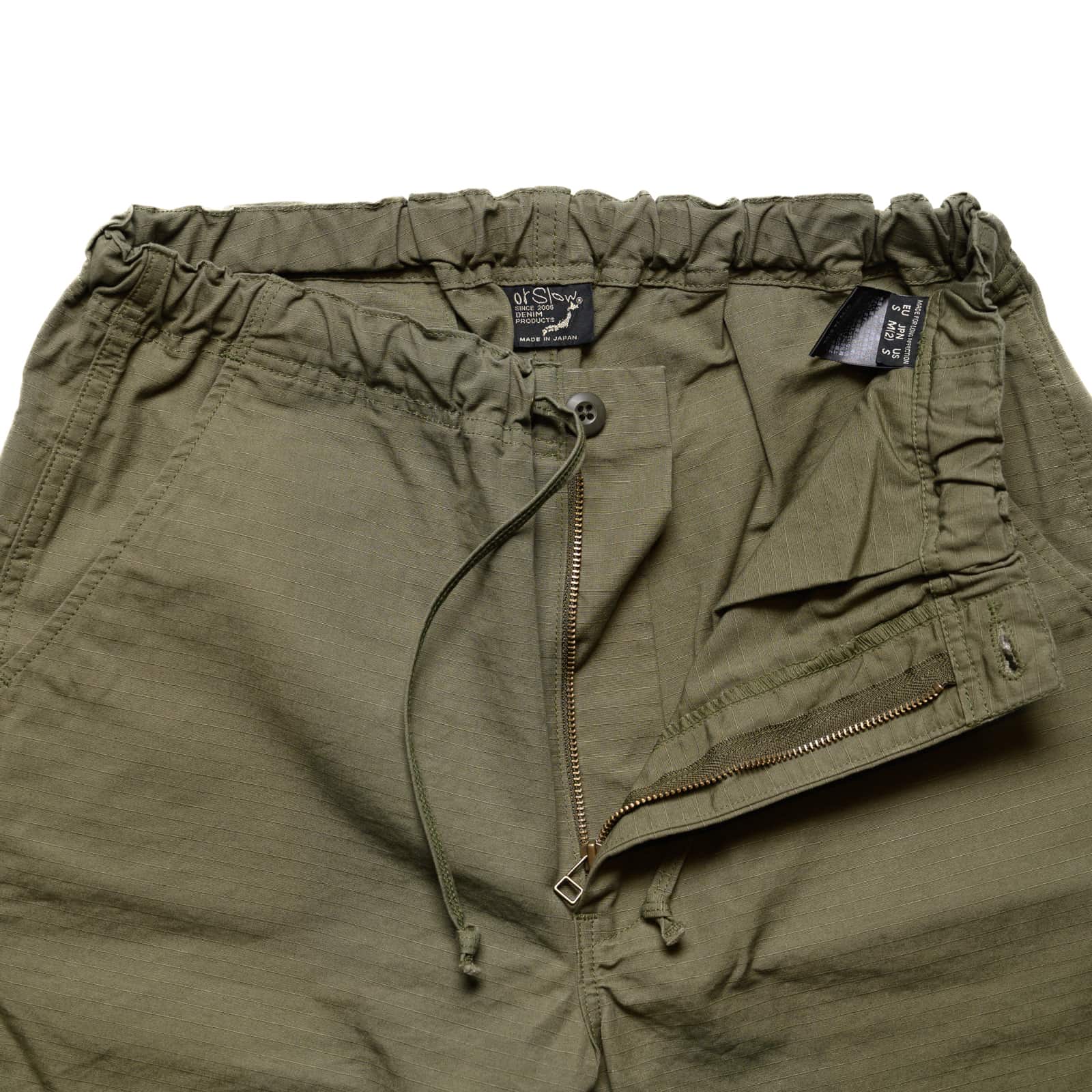 orSlow New Yorker Shorts Army Green Zipper Fly