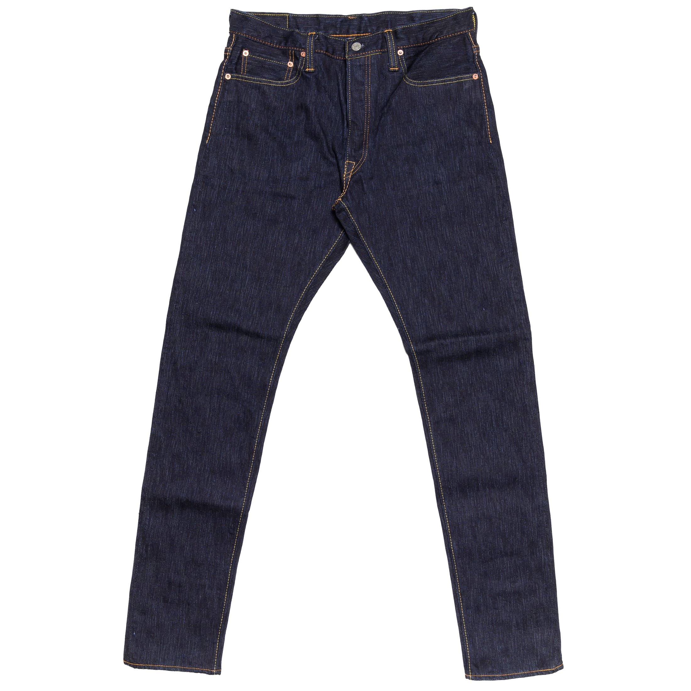 Pure Blue Japan 1167 13oz Extra Slub Stretch Selvedge Denim Relaxed Tapered Indigo Front