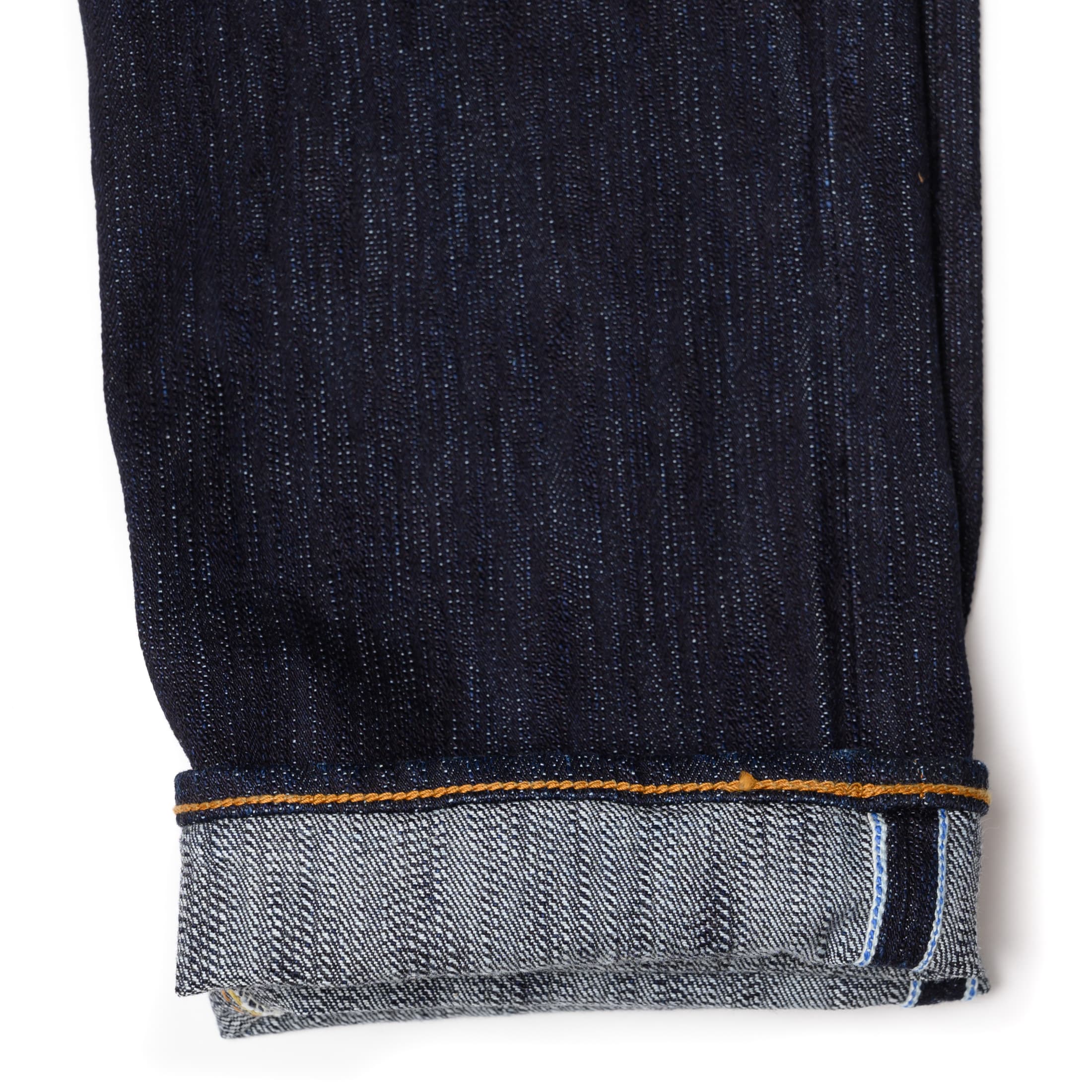 Pure Blue Japan 1167 13oz Extra Slub Stretch Selvedge Denim Relaxed Tapered Indigo Selvedge Detail