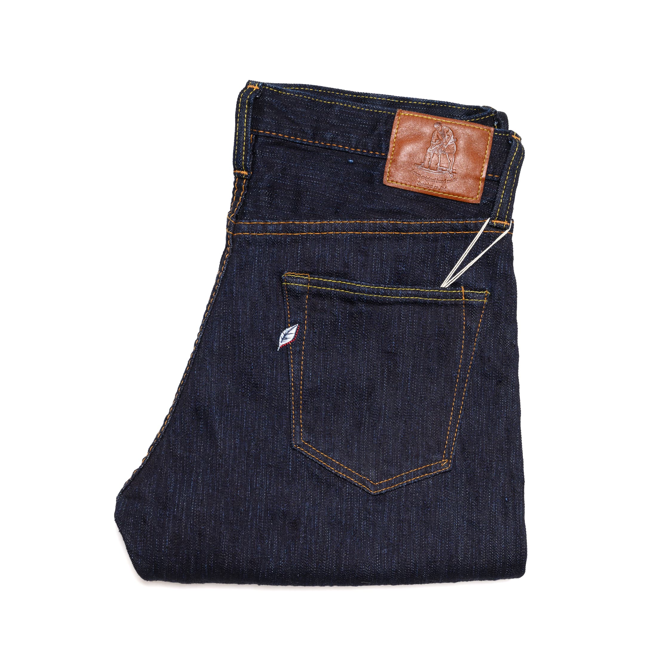 Pure Blue Japan 1167 13oz Extra Slub Stretch Selvedge Denim Relaxed Tapered Indigo Folded