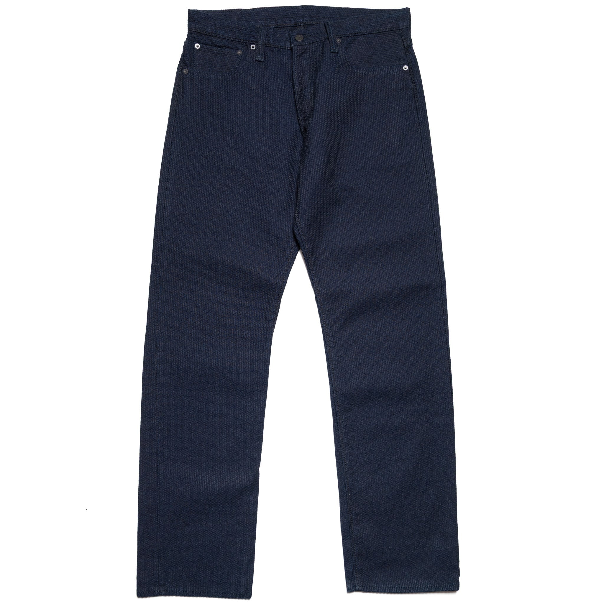 1178-ID Sashiko 5 Pocket Pants Regular Fit - Indigo x Black