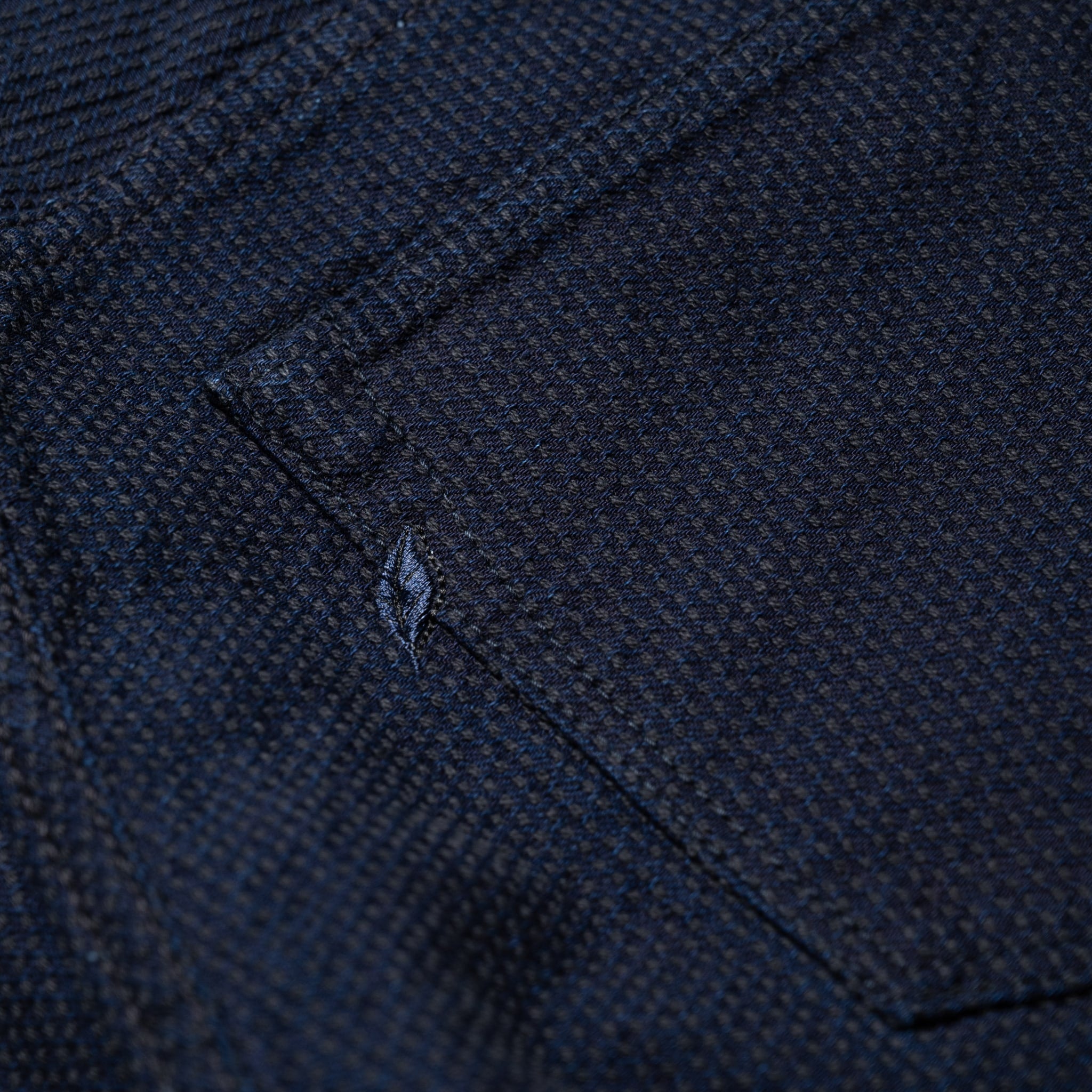 1178-ID Sashiko 5 Pocket Pants Regular Fit - Indigo x Black
