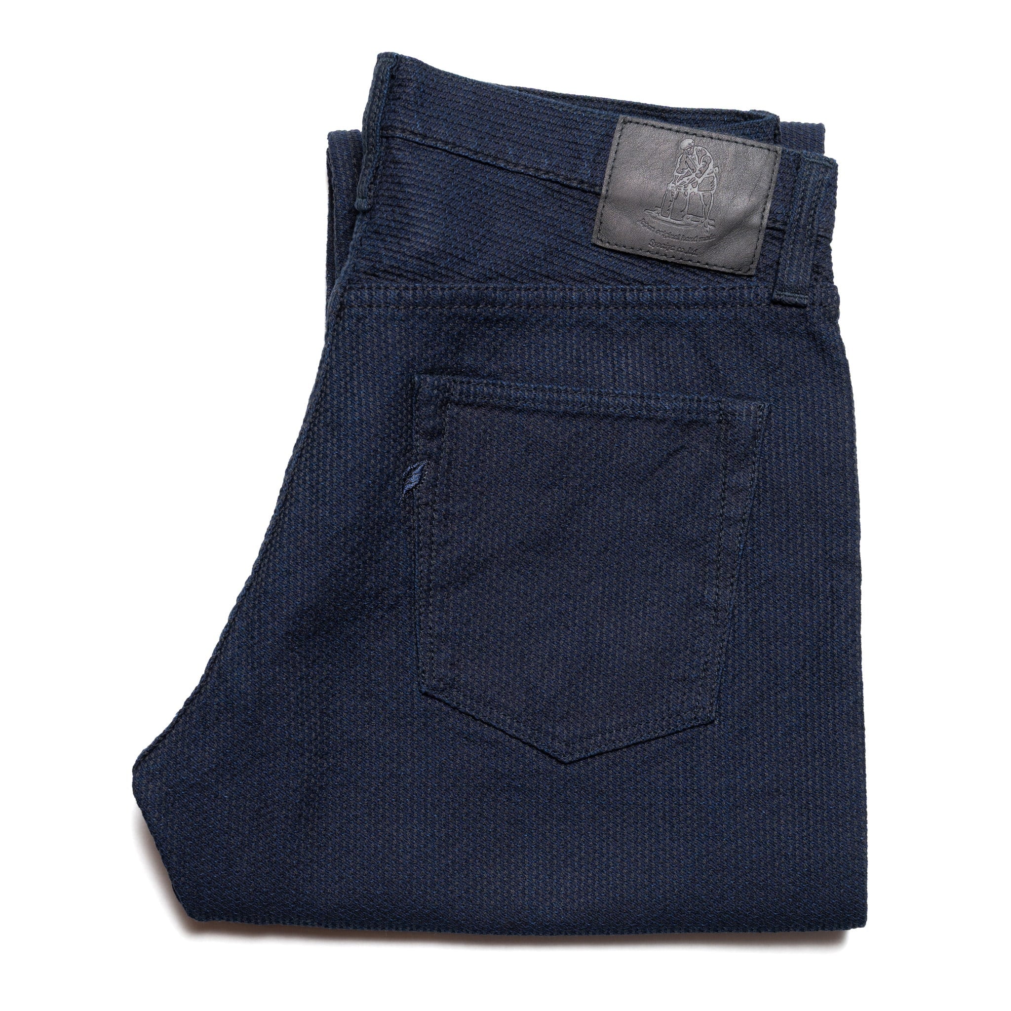 1178-ID Sashiko 5 Pocket Pants Regular Fit - Indigo x Black