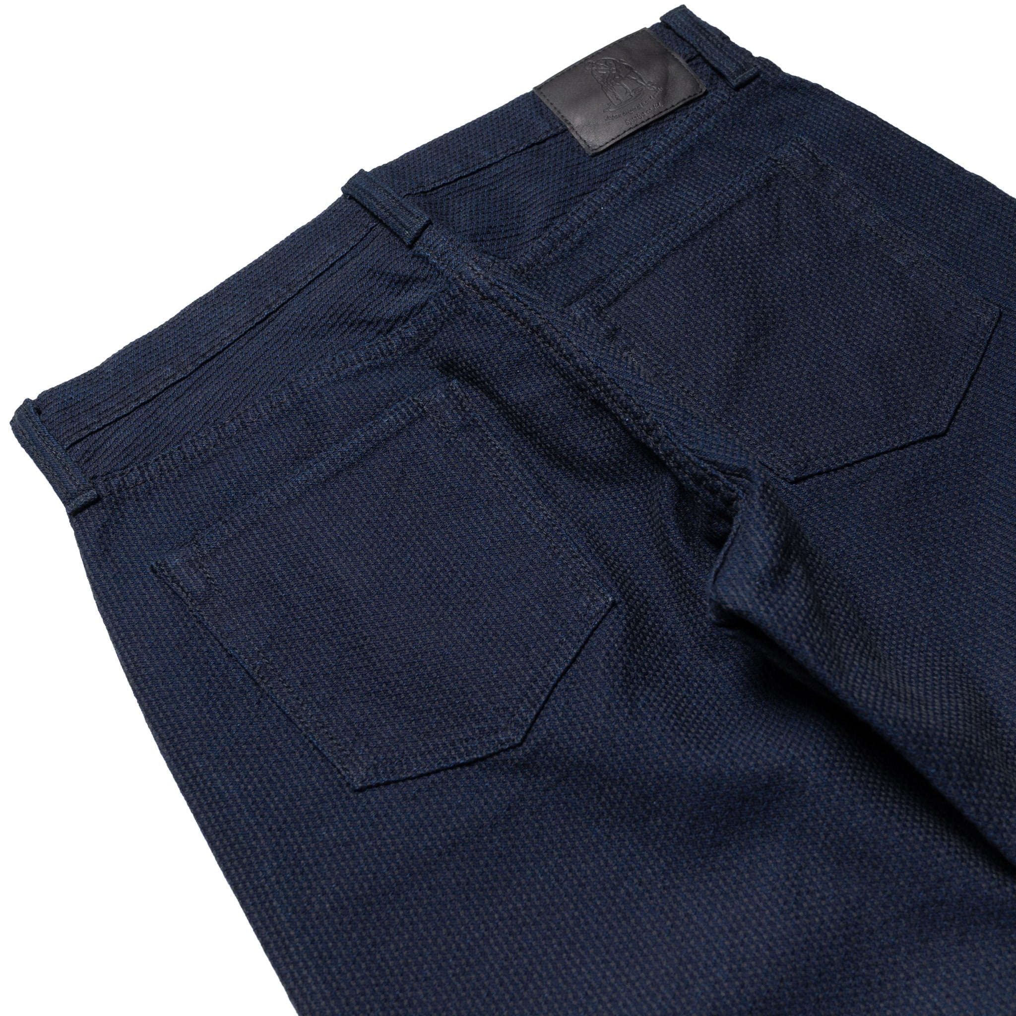1178-ID Sashiko 5 Pocket Pants Regular Fit - Indigo x Black