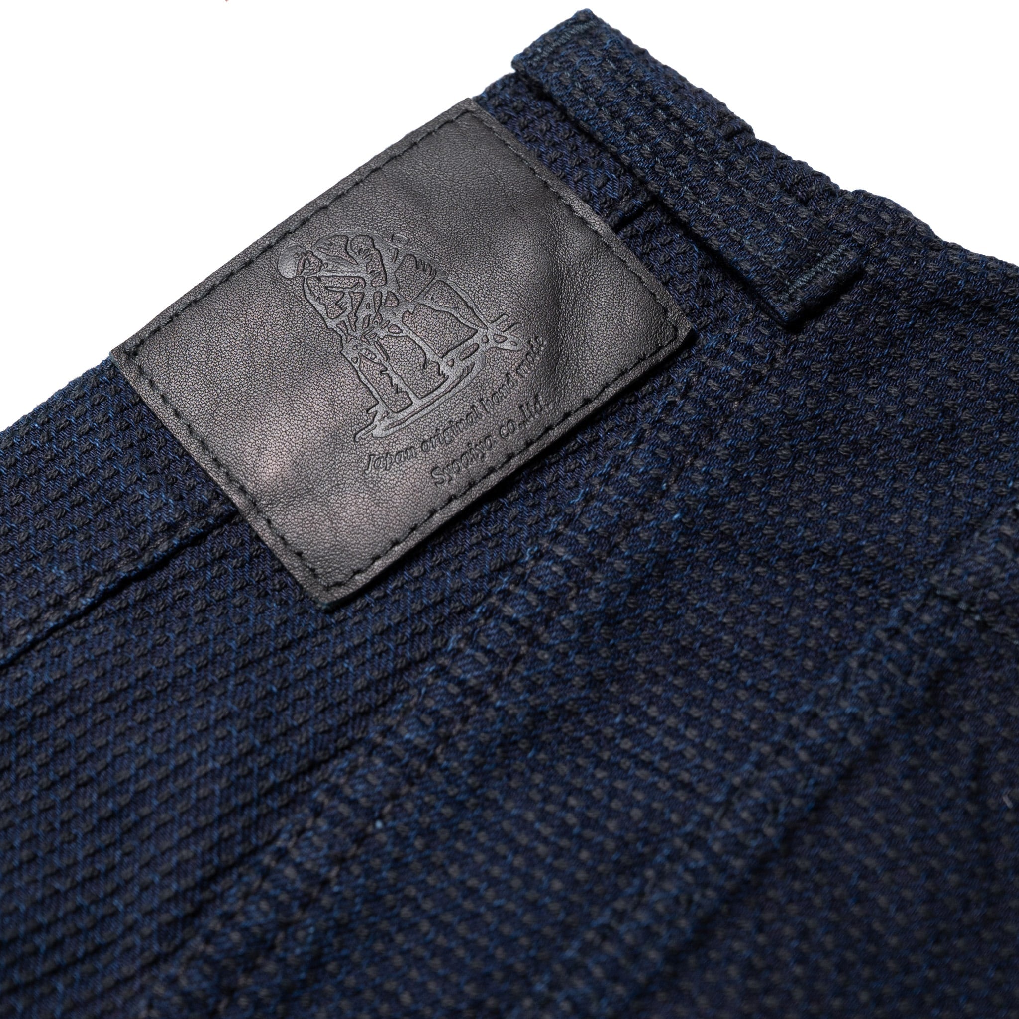 1178-ID Sashiko 5 Pocket Pants Regular Fit - Indigo x Black