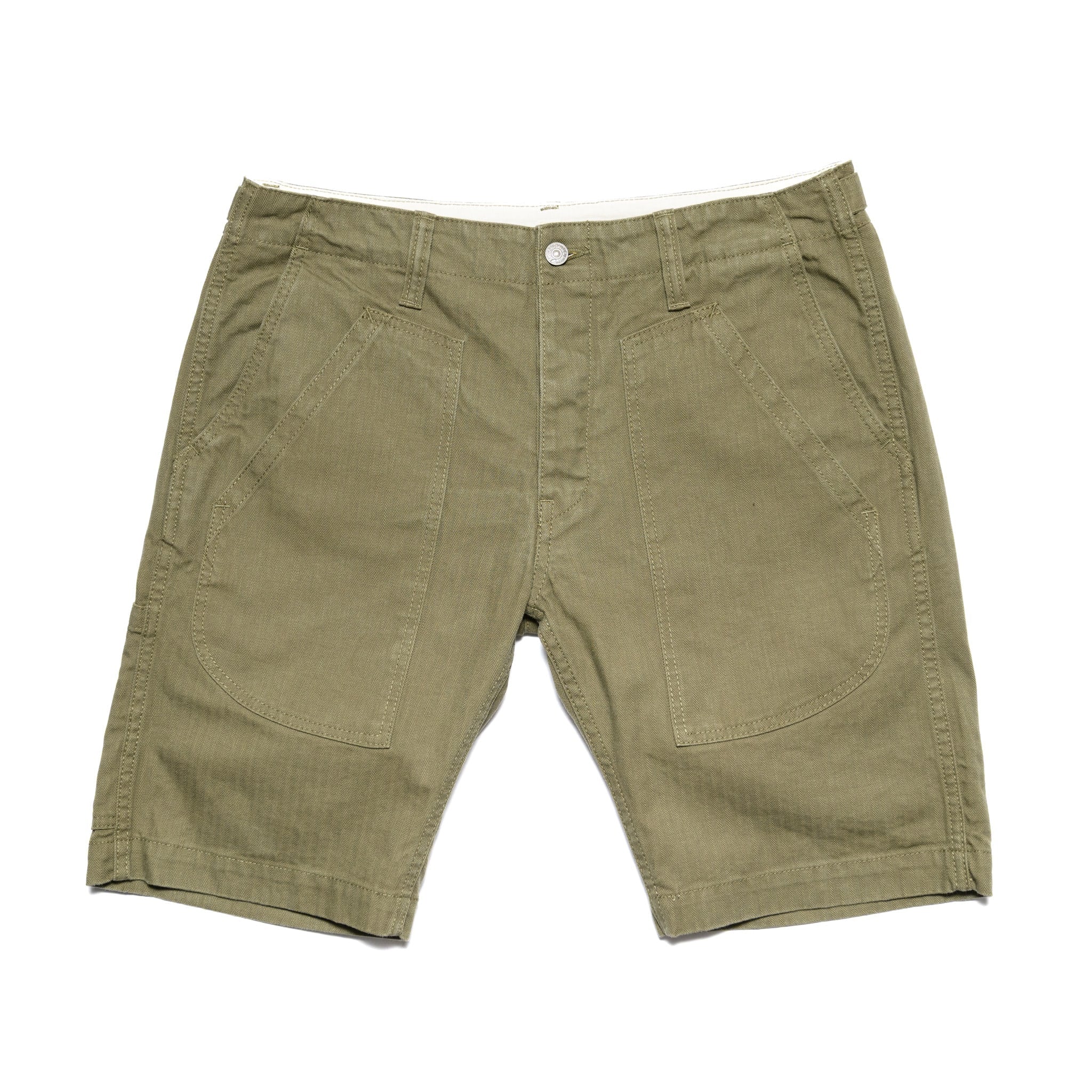 SP-1179-OLV Sulfur Dyed Herringbone Work Shorts - Olive