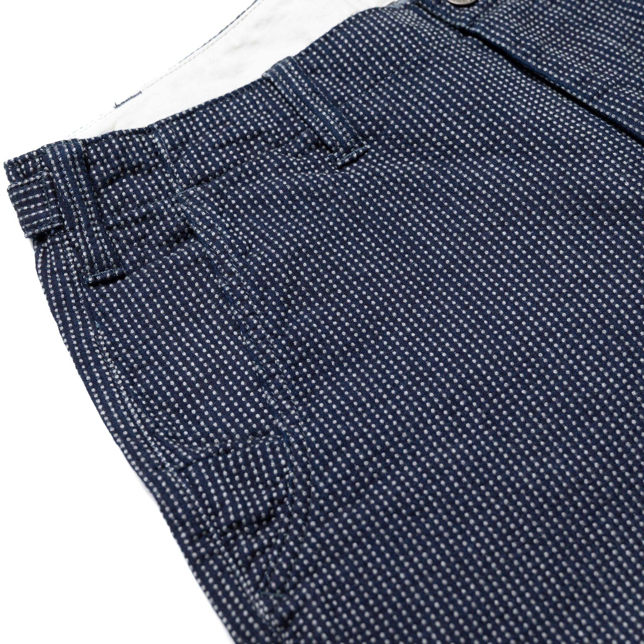 SP-1180-2 Stitch Stripe Comfortable Trouser Shorts - Indigo x Thin Stripe
