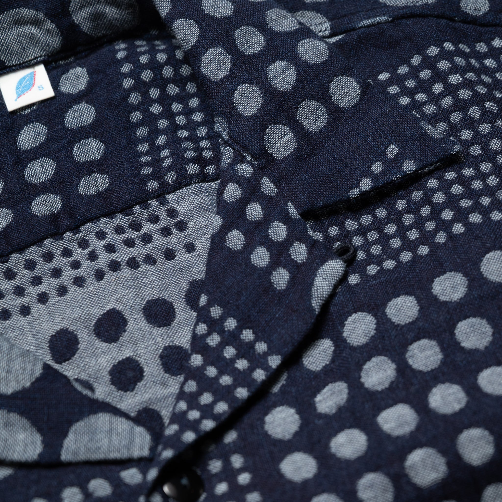 SS-2232-1 Jacquard Open Collar Short Sleeve Shirt - Random Dots
