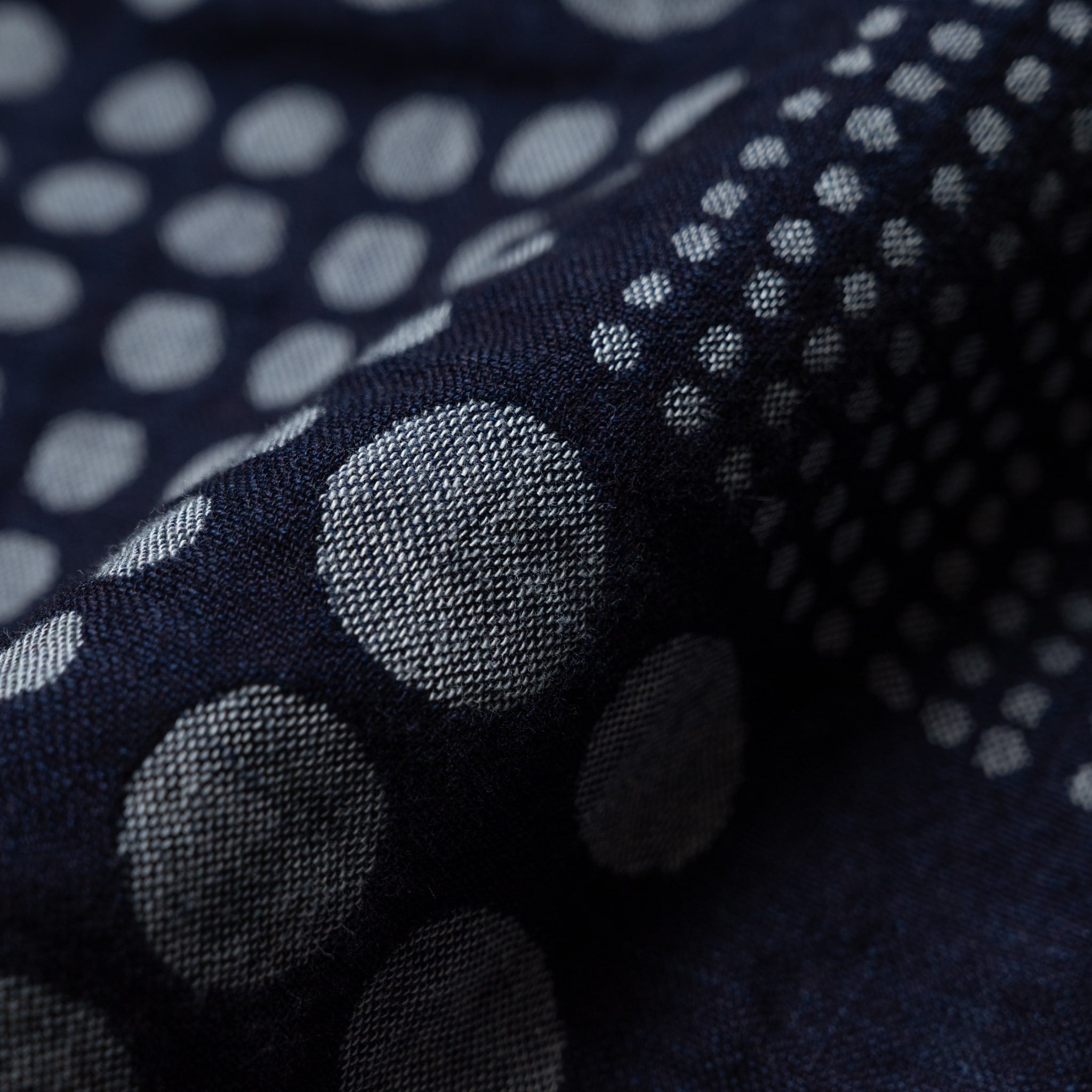 SS-2232-1 Jacquard Open Collar Short Sleeve Shirt - Random Dots