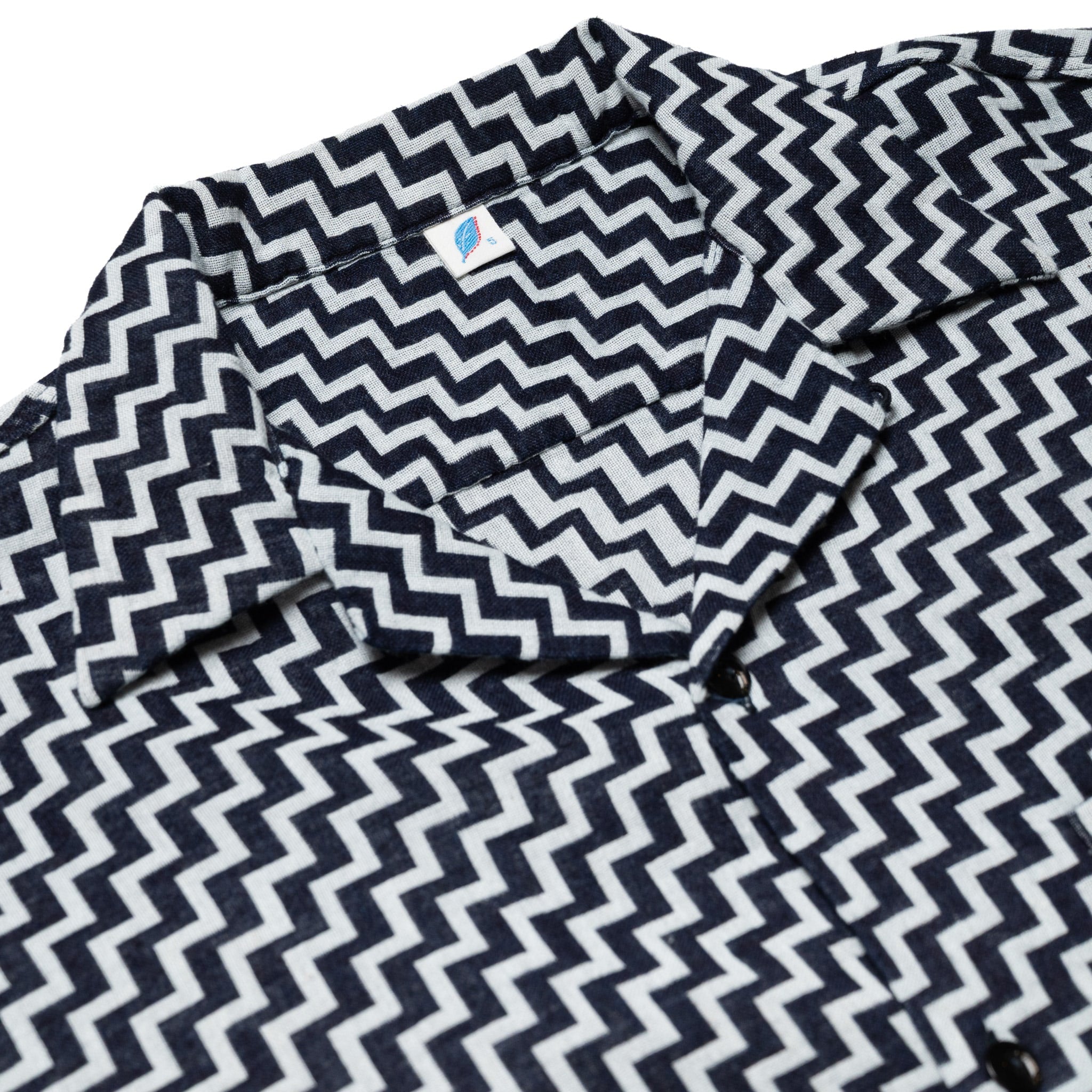SS-2232-2 Jacquard Open Collar Short Sleeve Shirt - Saw