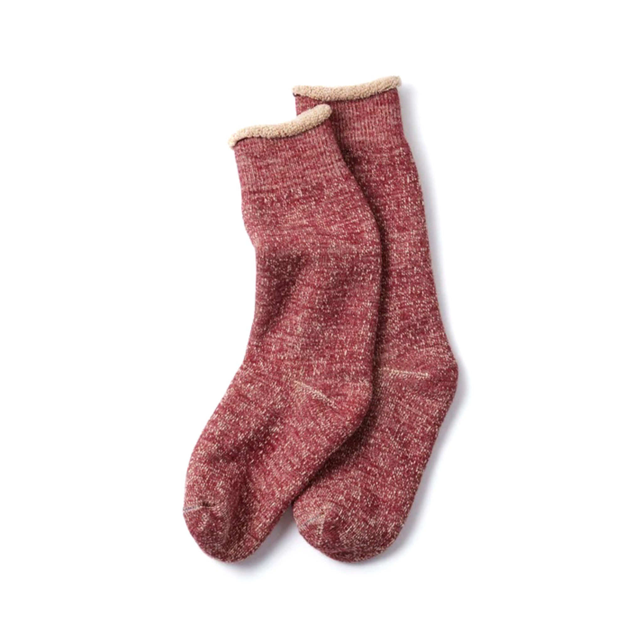 R1001-BR Double Face Crew - D.Red /Brown