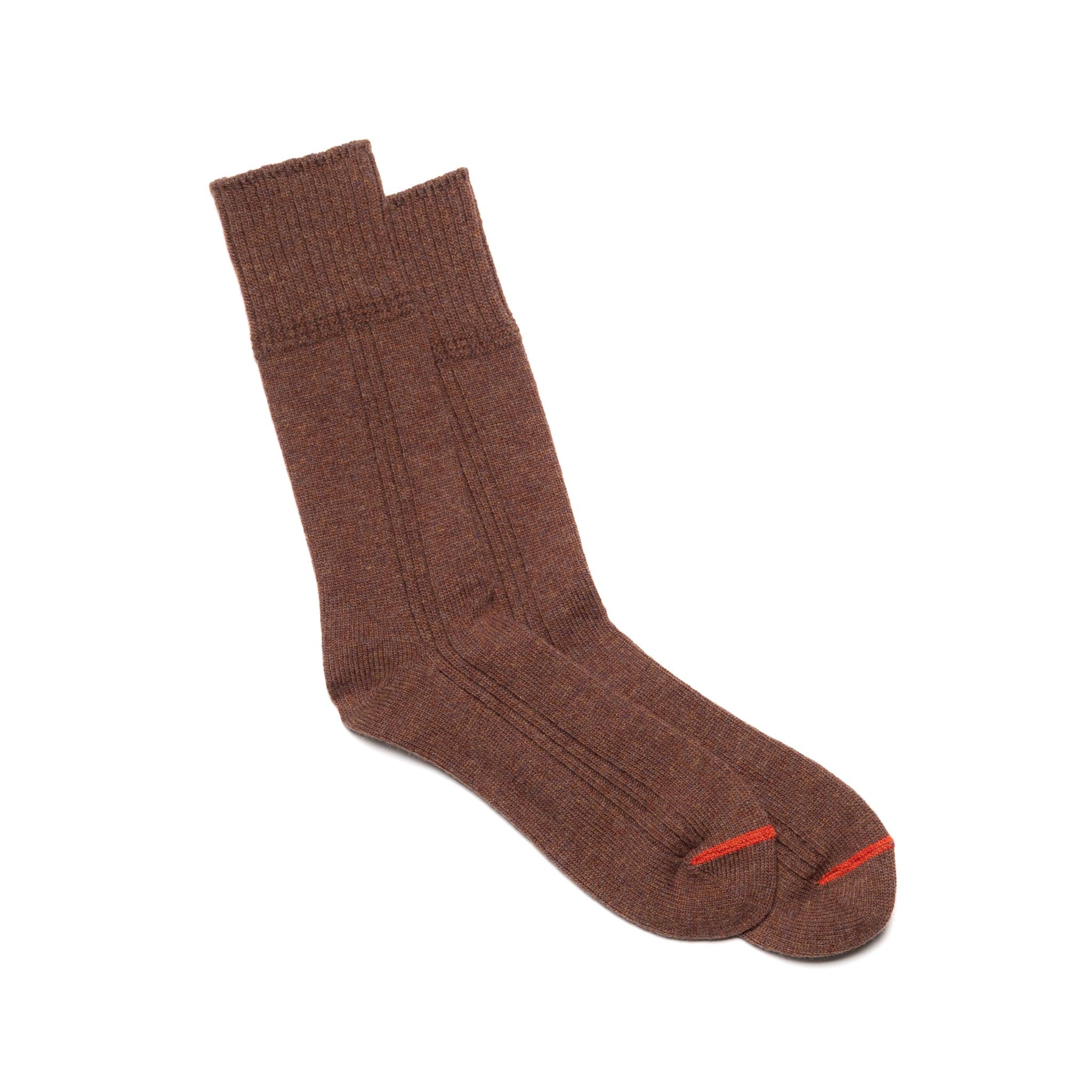 R1489 Merino Lambswool Stripe Socks - Brown